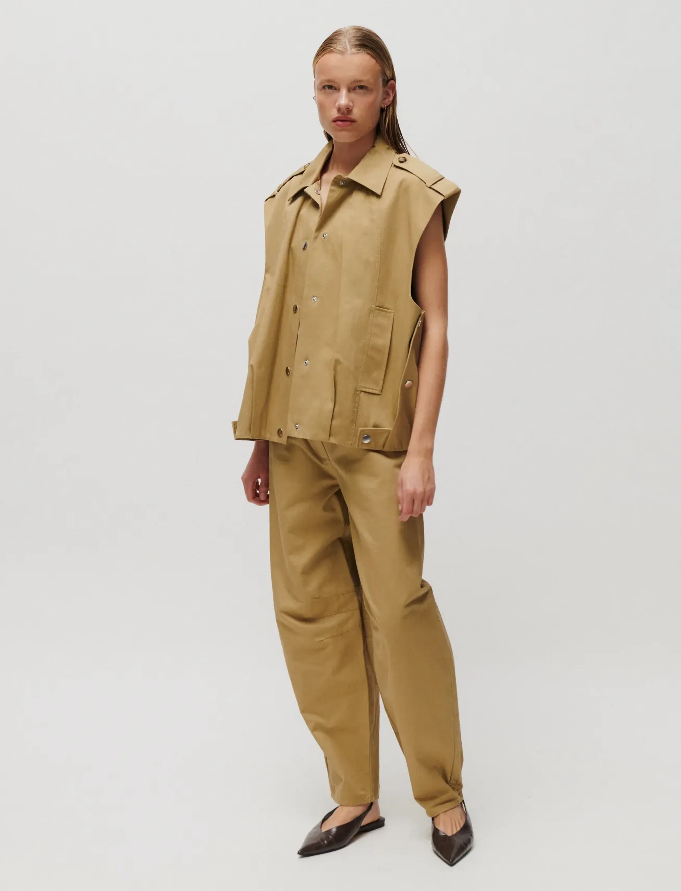 2NDDAY - 2NDCappen - Tactile Cotton - waistcoats - petrified oak - 3