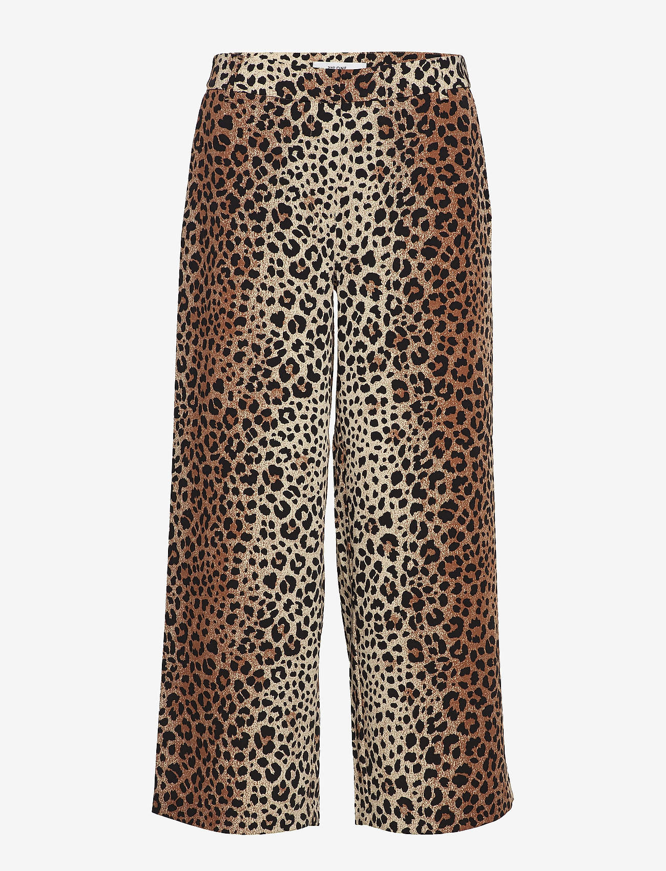 2nd One - Eloise 442 Crop, Leopard, Pants - wide leg trousers - leopard - 0
