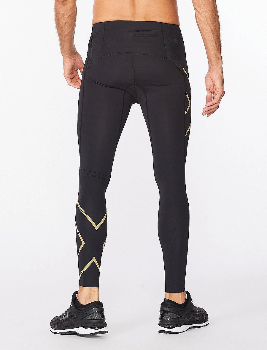 2XU - LIGHT SPEED COMPRESSION TIGHTS - lauftights - black/gold reflective - 4