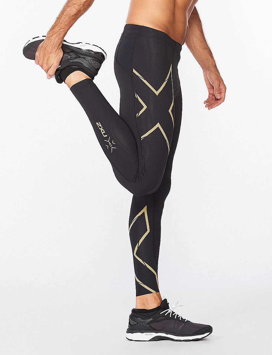 2XU - LIGHT SPEED COMPRESSION TIGHTS - lauftights - black/gold reflective - 5
