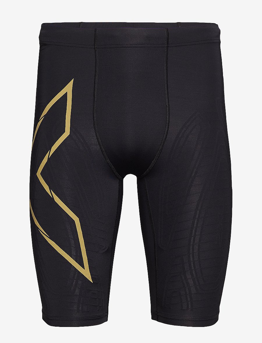 2XU - LIGHT SPEED COMPRESSION SHORTS - legginsy do biegania - black/gold reflective - 1
