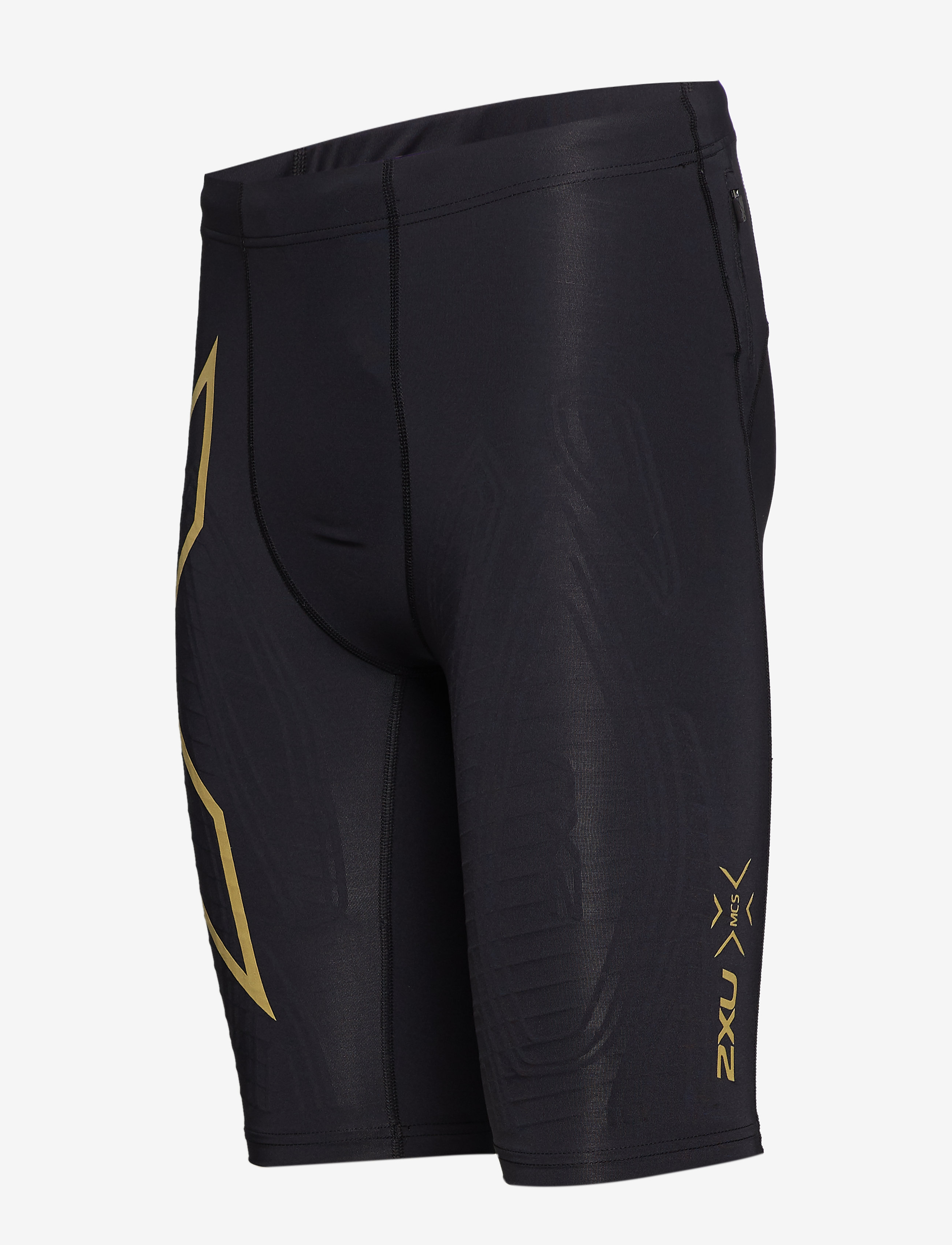 2XU - LIGHT SPEED COMPRESSION SHORTS - legginsy do biegania - black/gold reflective - 3