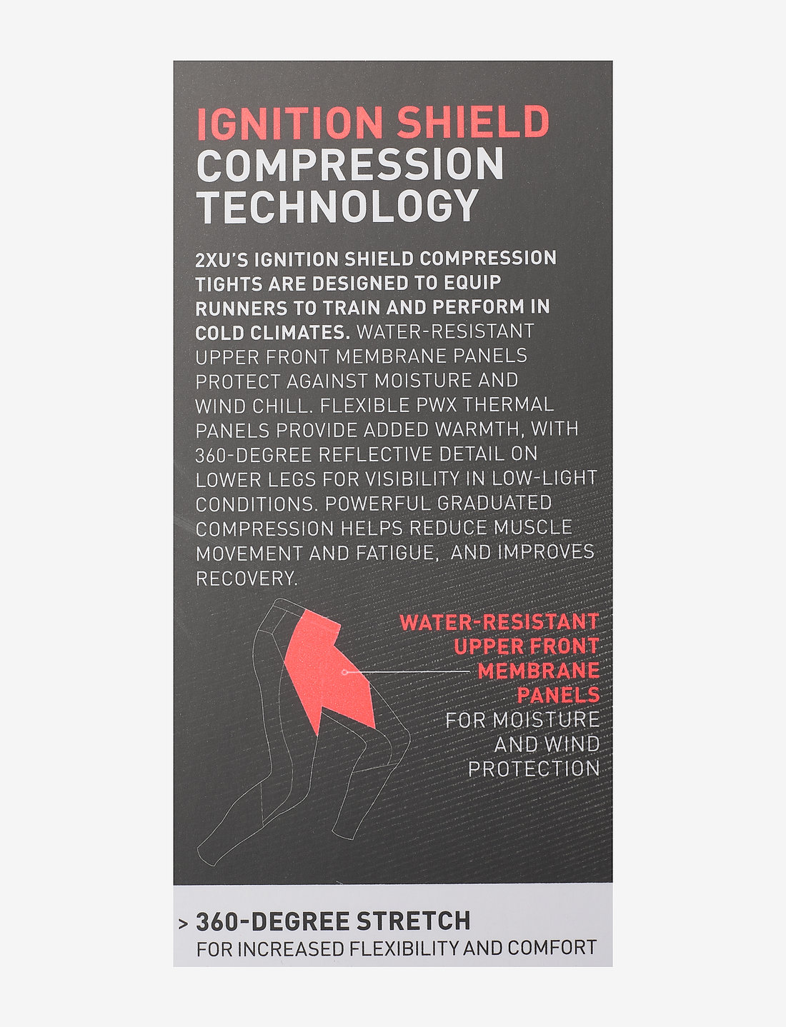 2XU - IGNITION SHIELD COMPRESSION TIGHTS - løbetights - black/ black reflective - 3