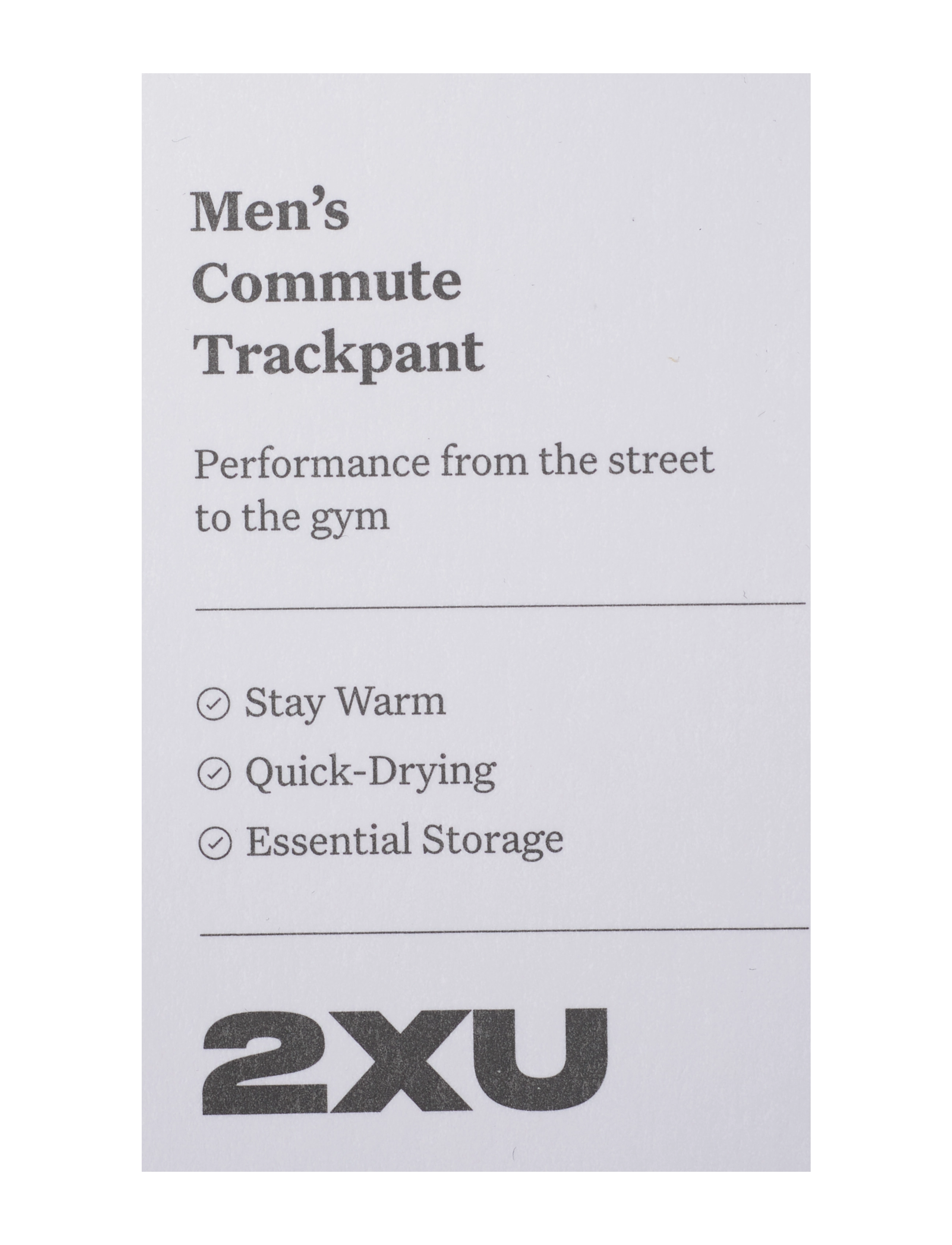 2XU - COMMUTE TRACKPANT - black/white - 2