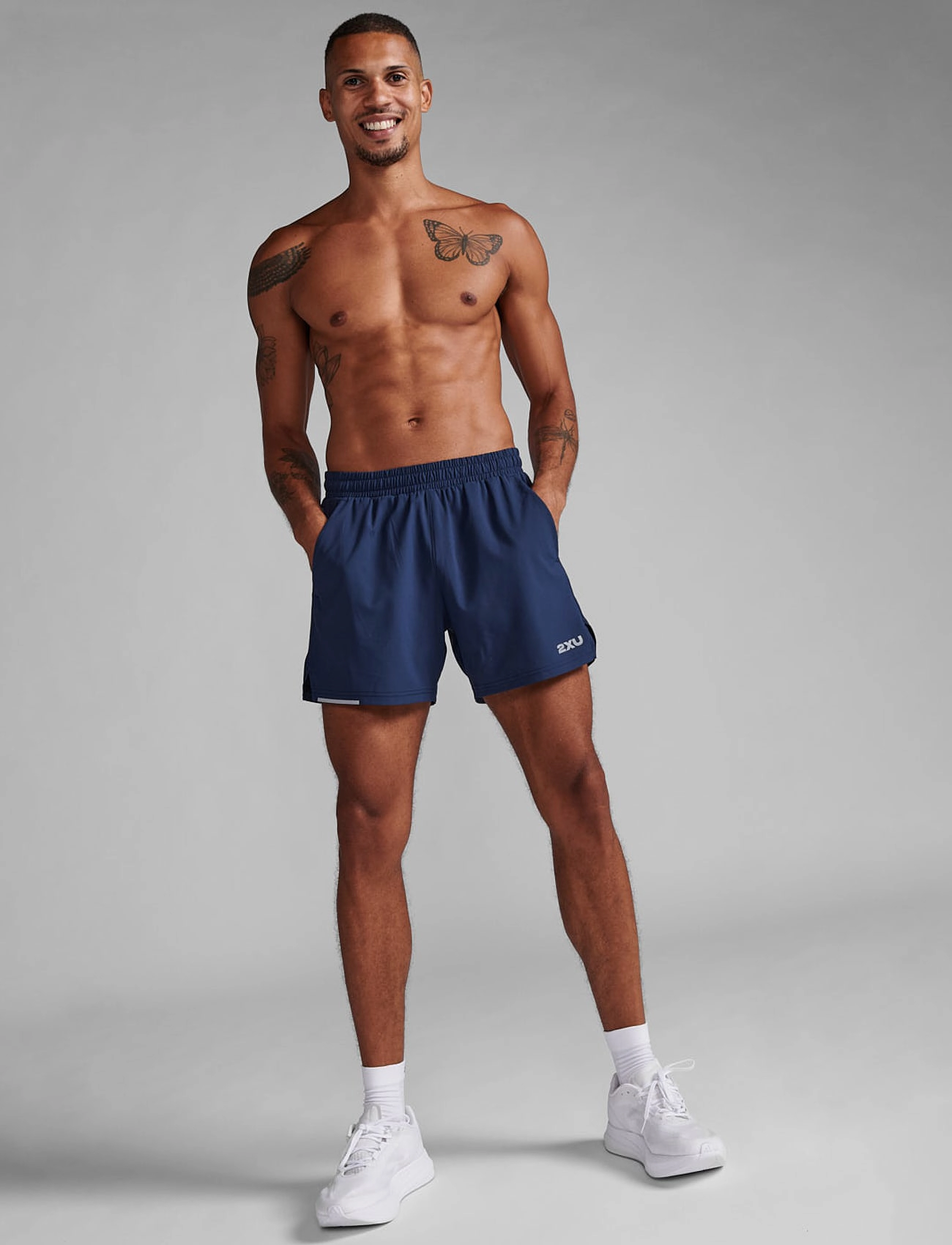2XU Aero 5 Inch Shorts, XXL, Navy, Shorts > Sportsshorts, Herre
