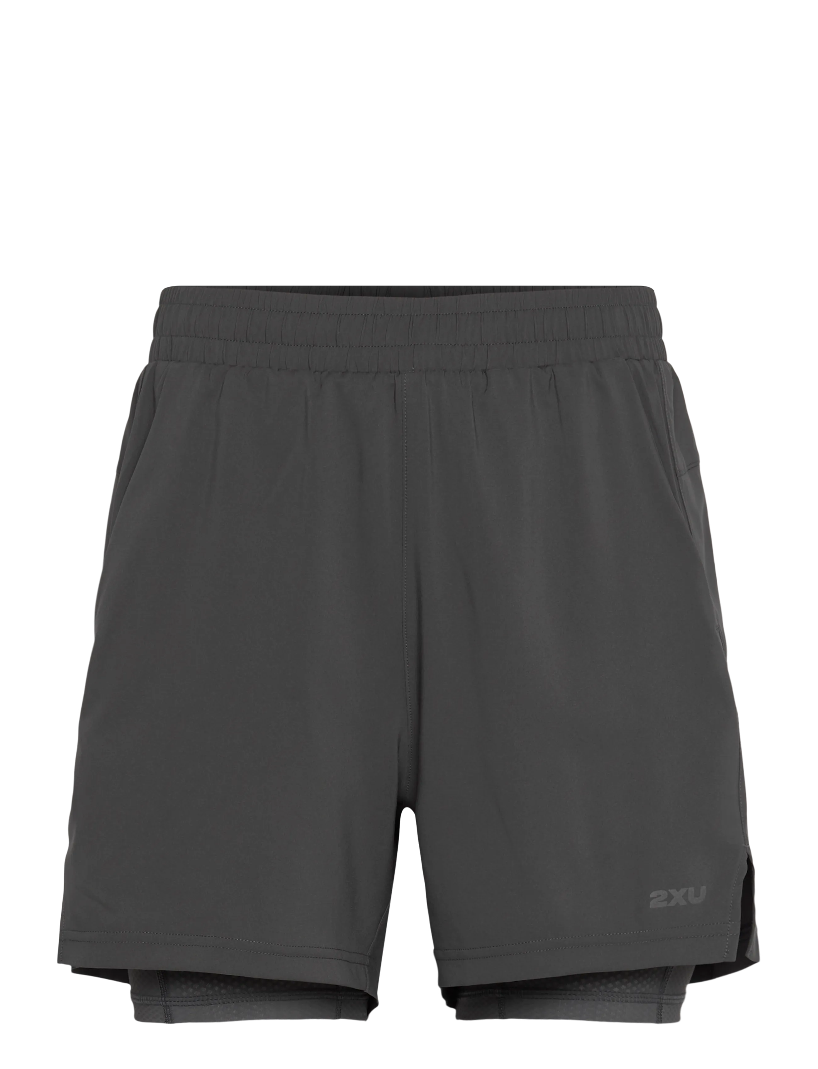 2XU Aero Mesh 2-In-1 5 Inch Shorts, S, Grey, Sport Shorts > Sport Training Shorts, Herre