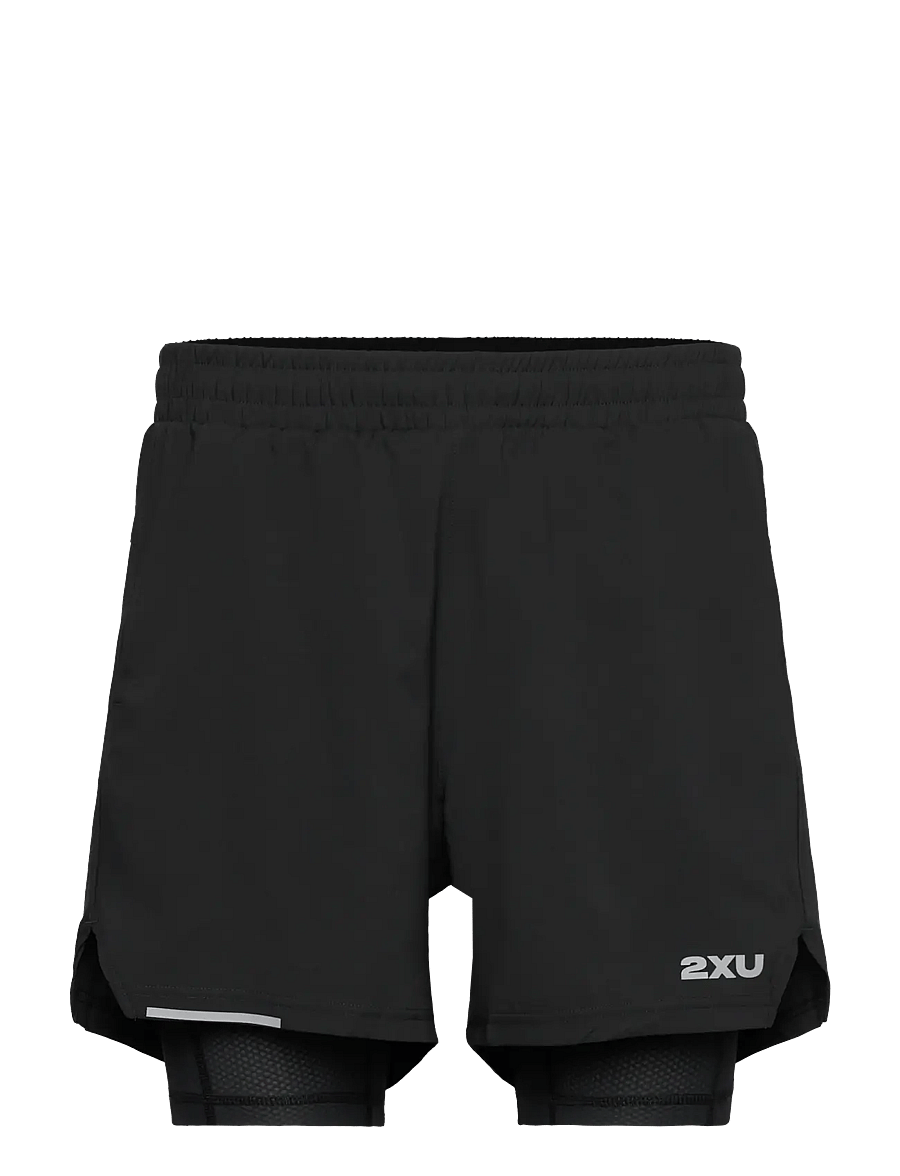 2XU - AERO MESH 2-IN-1 5 INCH SHORTS - laufshorts - black/silver reflective - 0