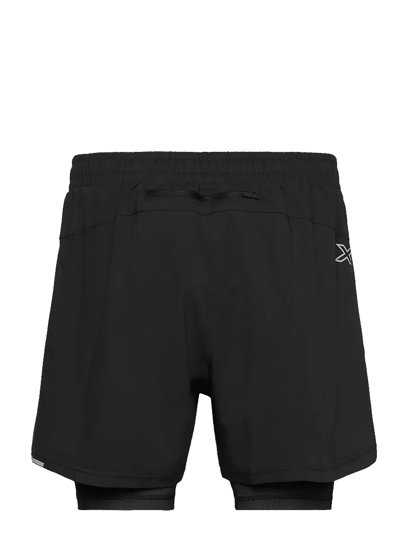2XU - AERO MESH 2-IN-1 5 INCH SHORTS - løbeshorts - black/silver reflective - 1