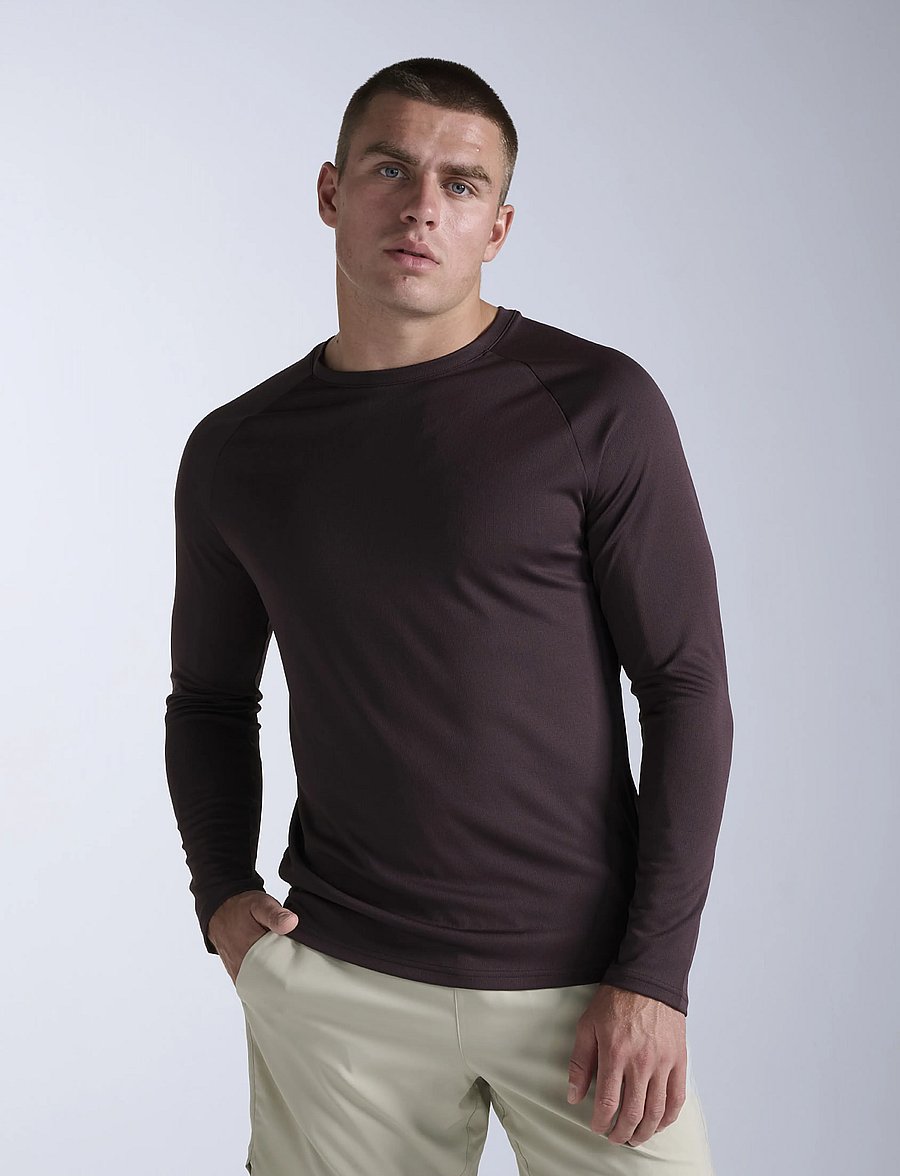 2XU - AERO MESH LONG SLEEVE - langærmede t-shirts - bark/black reflective - 0