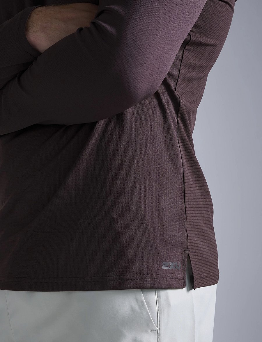 2XU - AERO MESH LONG SLEEVE - langærmede t-shirts - bark/black reflective - 5