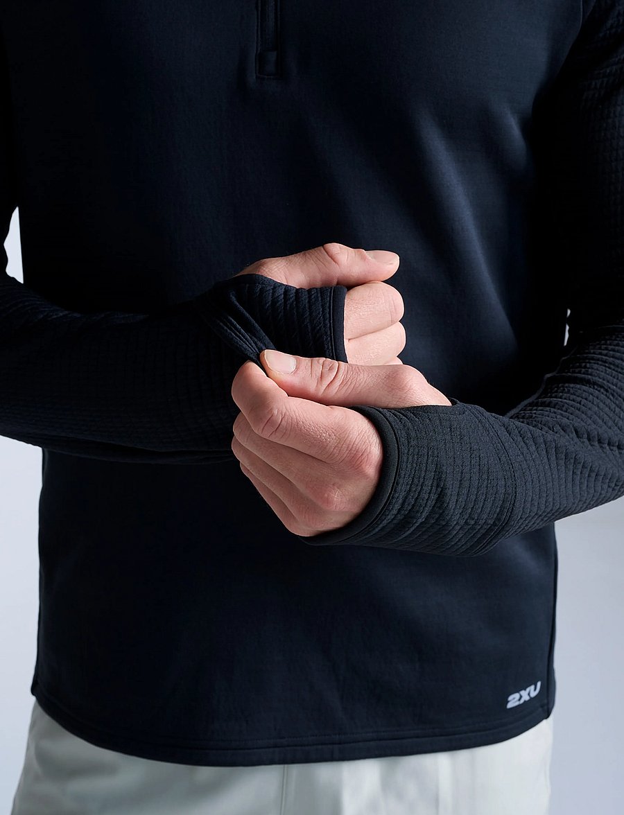 2XU - IGNITION HAPTIC 1/4 ZIP - aluskihina kantavad alussärgid - black/silver reflective - 4