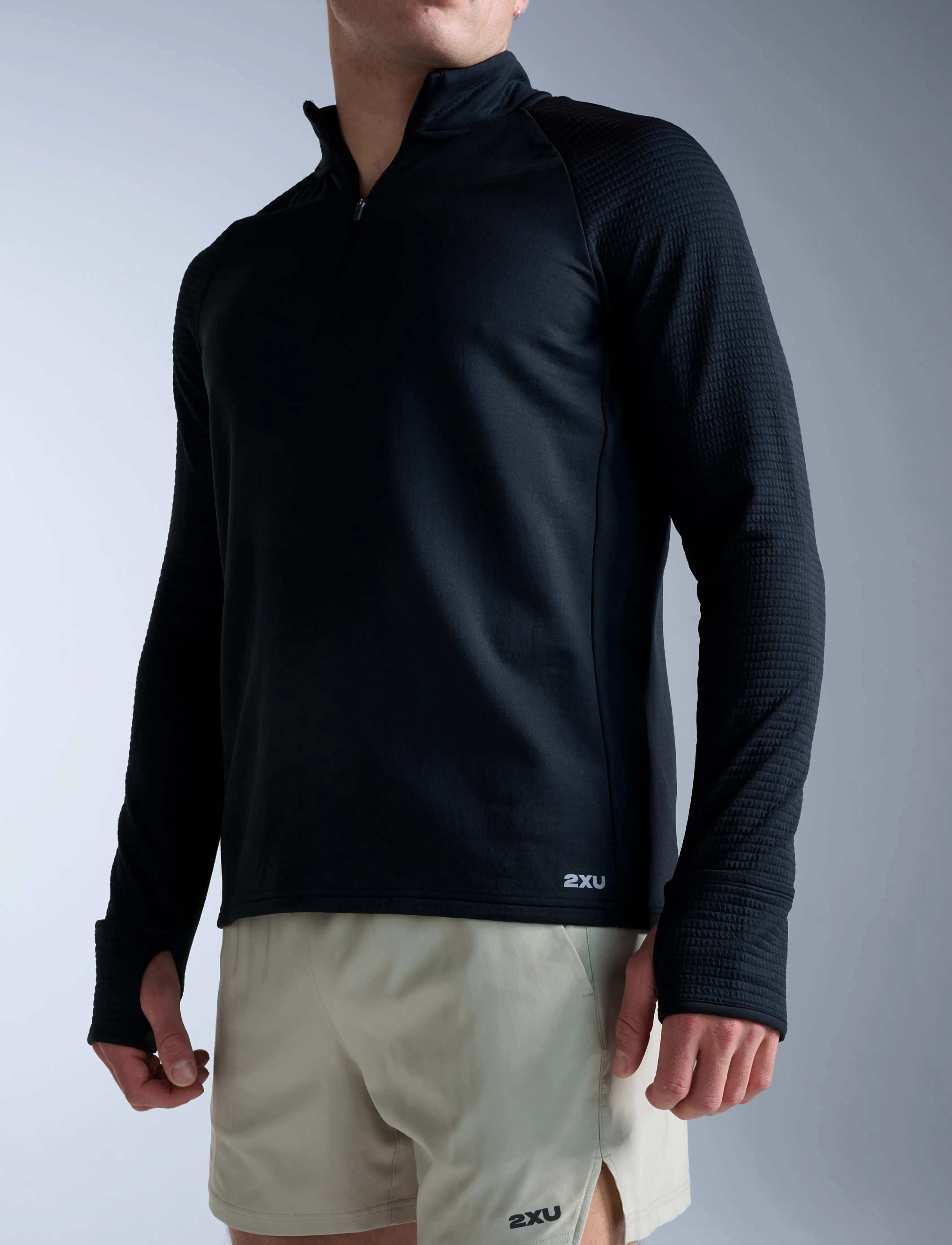 2XU - IGNITION HAPTIC 1/4 ZIP - aluskihina kantavad alussärgid - black/silver reflective - 5