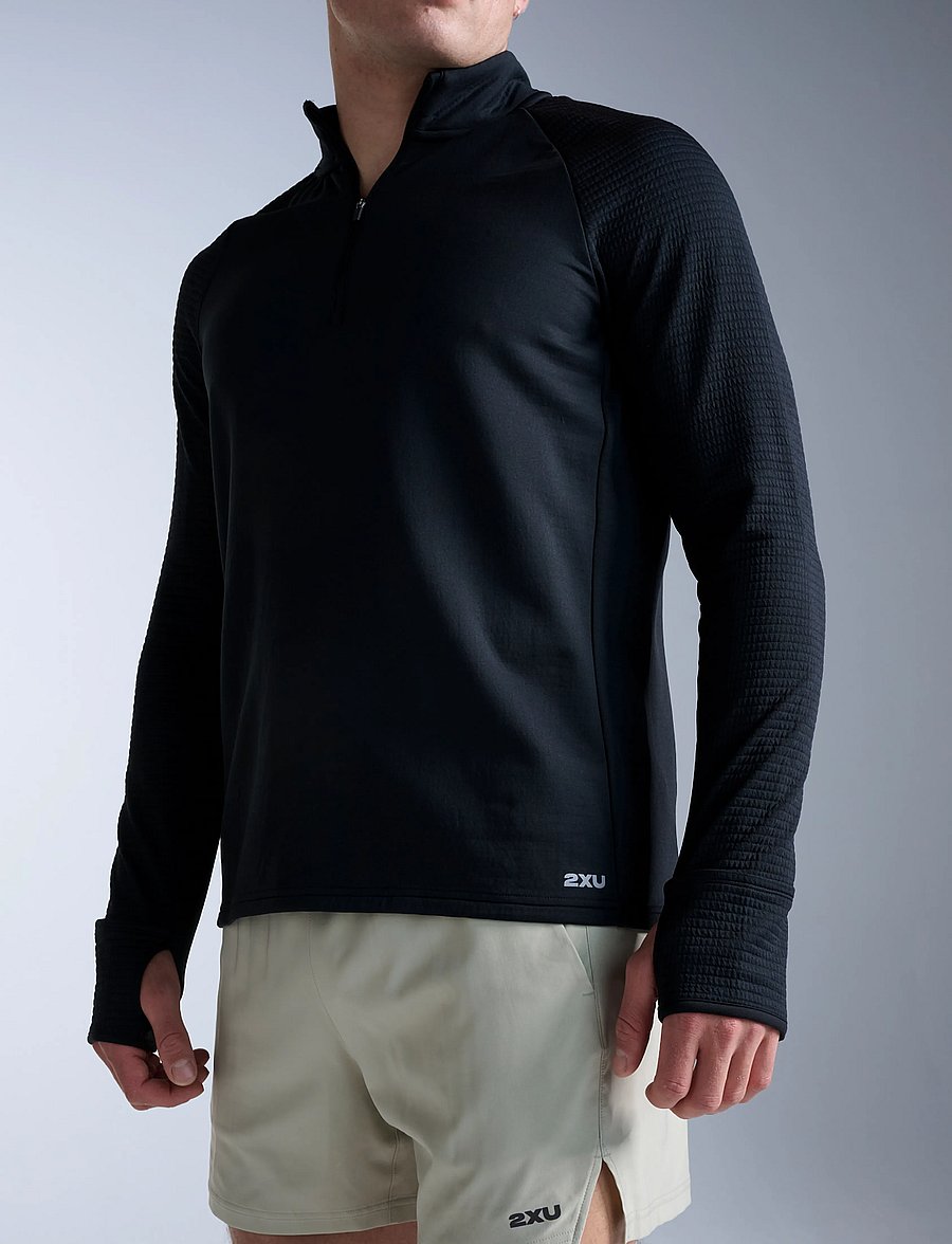 2XU - IGNITION HAPTIC 1/4 ZIP - aluskihina kantavad alussärgid - black/silver reflective - 5