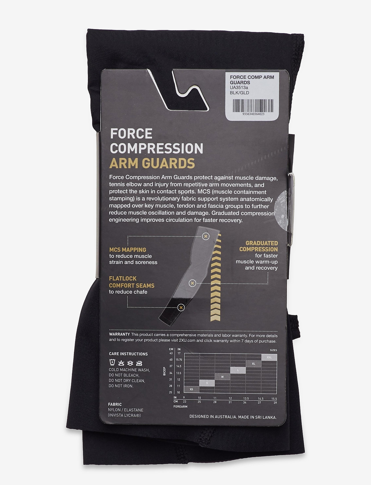 2XU - FORCE COMPRESSION ARM GUARDS - black/gold - 3