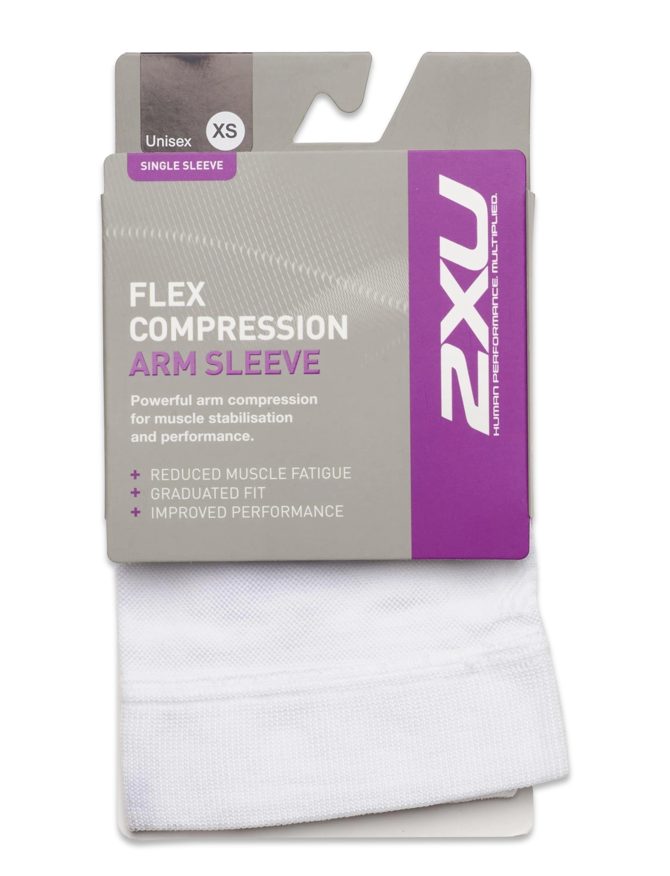 2XU - FLEX COMPRESSION ARM SLEEVE (SINGLE) - white/grey - 1