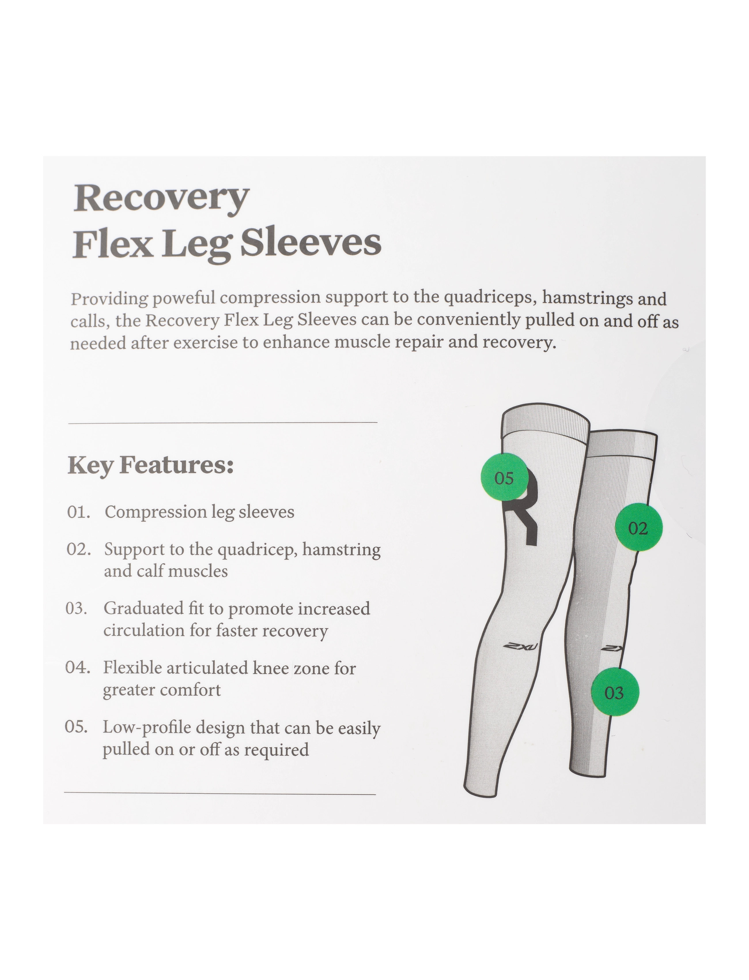2XU - RECOVERY FLEX LEG SLEEVES - black/nero - 2