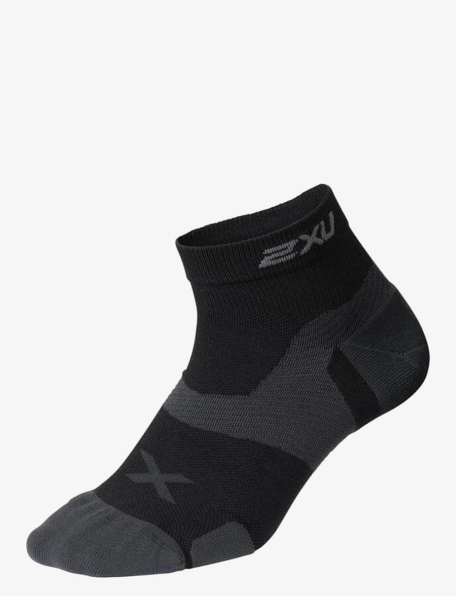 2XU - VECTR CUSHION 1/4 CREW SOCKS - black/titanium - 0