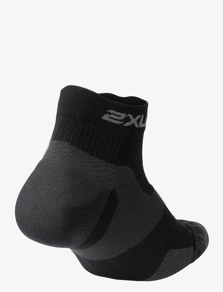 2XU - VECTR CUSHION 1/4 CREW SOCKS - black/titanium - 1
