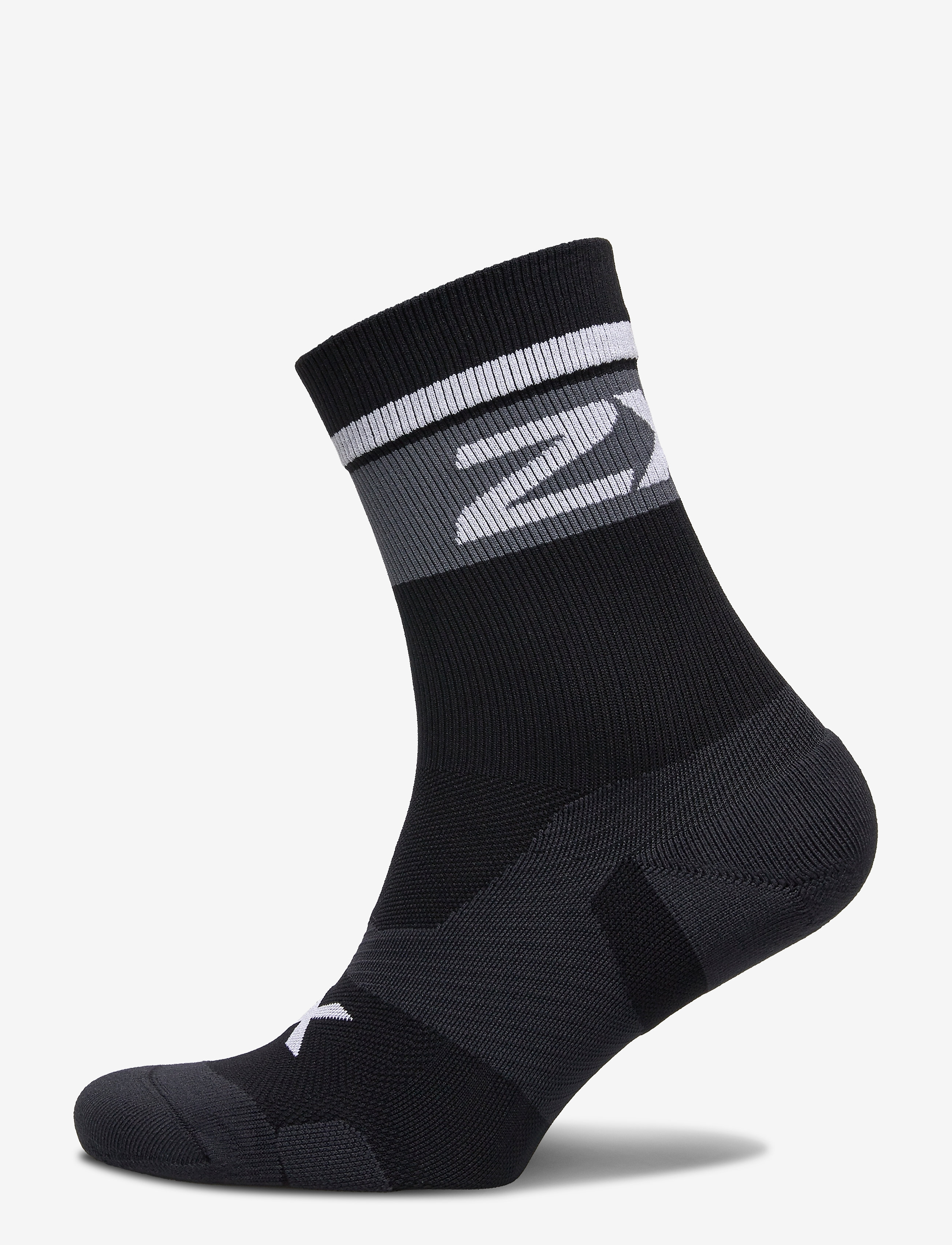 2XU Vectr Cushion Crew Socks, Herren, Gepolsterte Crew Socke, Schwarz, Gr.L