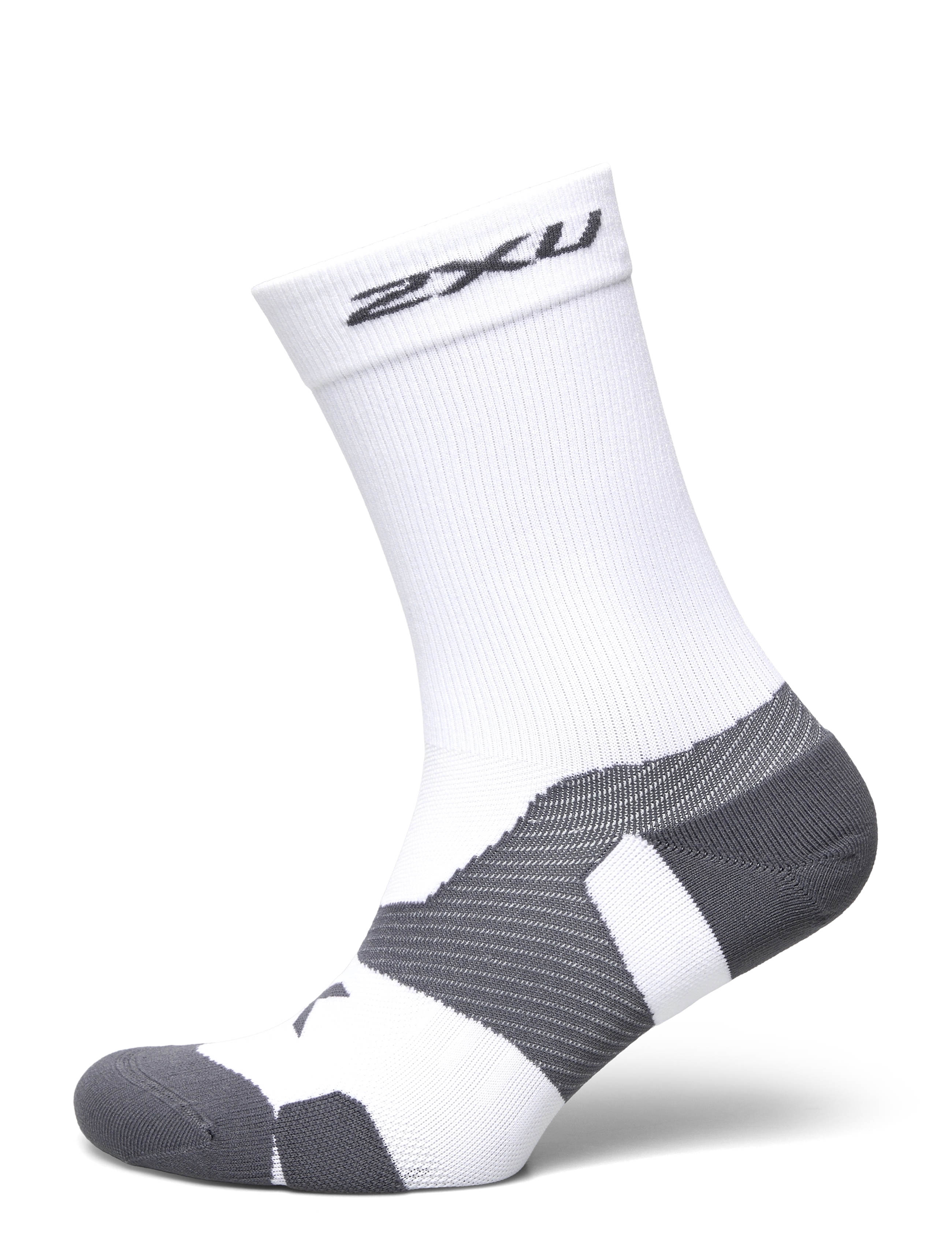 2XU VECTR CUSHION CREW SOCKS - Sportsocken - WHITE/GREY / multi