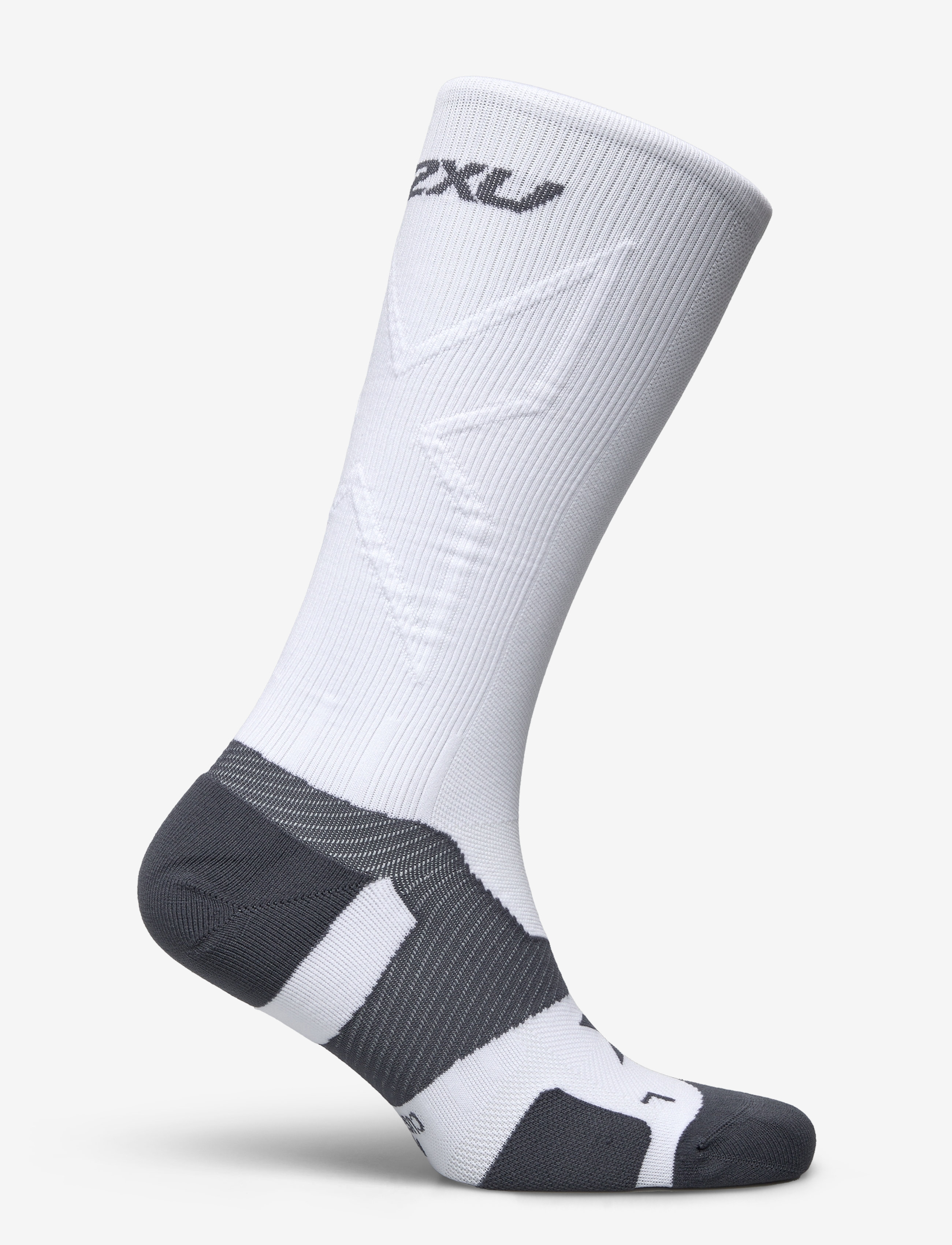 2XU - VECTR CUSHION FULL LENGTH SOCKS - sportsocken - white/grey - 1
