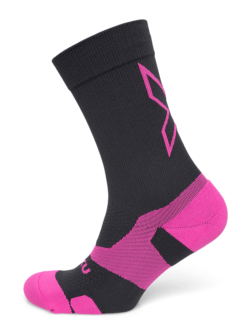 2XU - VECTR LIGHT CUSHION CREW SOCKS - sport socks - black/fuchsia - 0