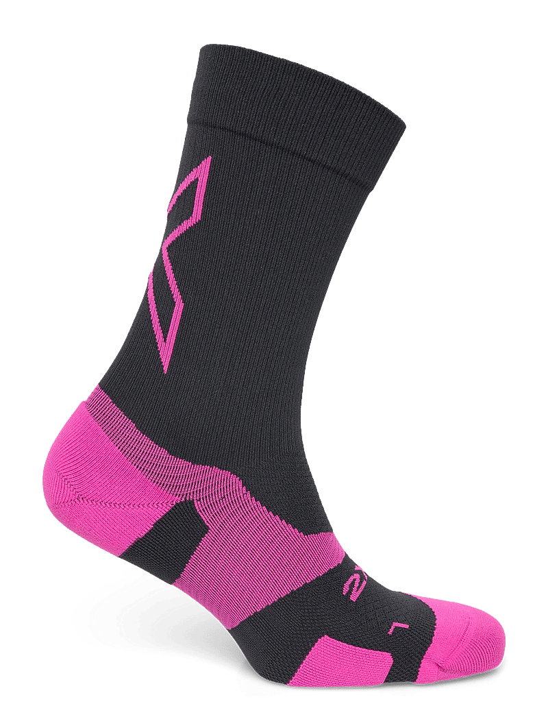2XU - VECTR LIGHT CUSHION CREW SOCKS - sport socks - black/fuchsia - 1