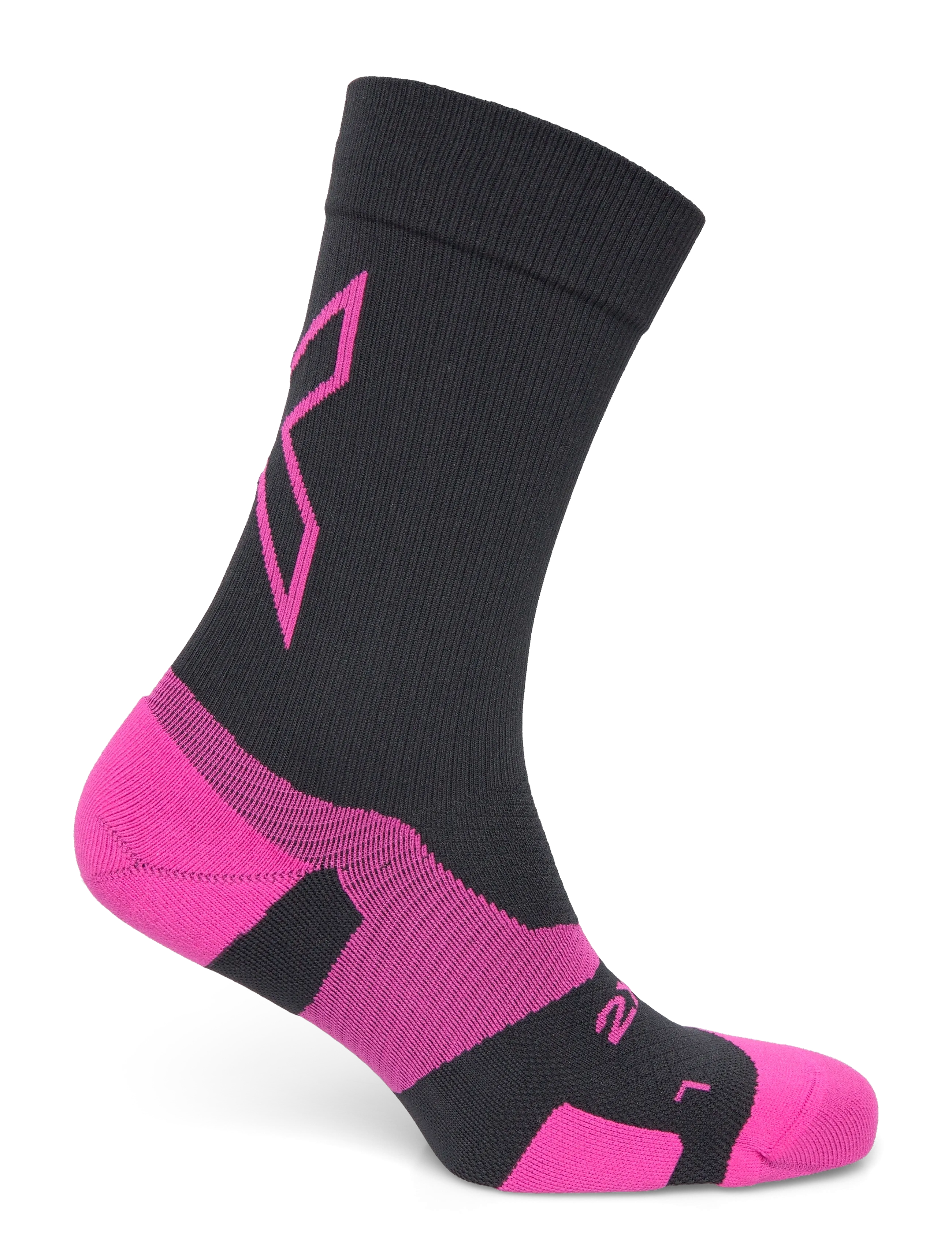 2XU - VECTR LIGHT CUSHION CREW SOCKS - laveste priser - black/fuchsia - 1