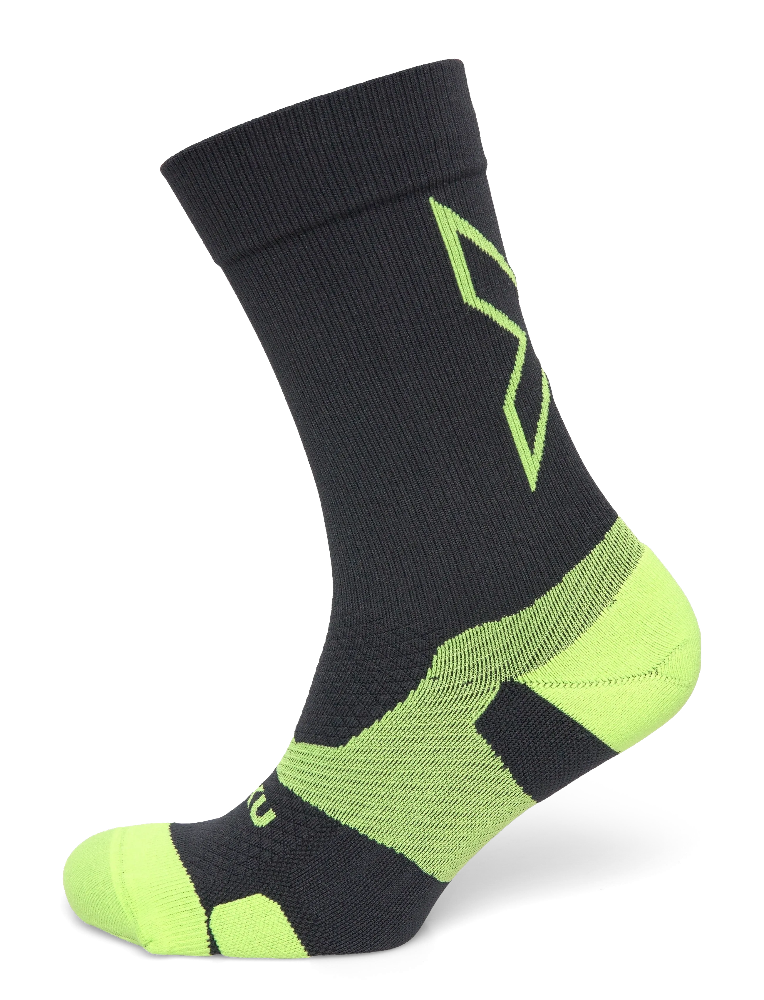 2XU VECTR LIGHT CUSHION CREW SOCKS - 2XU - BLACK/VOLT / black
