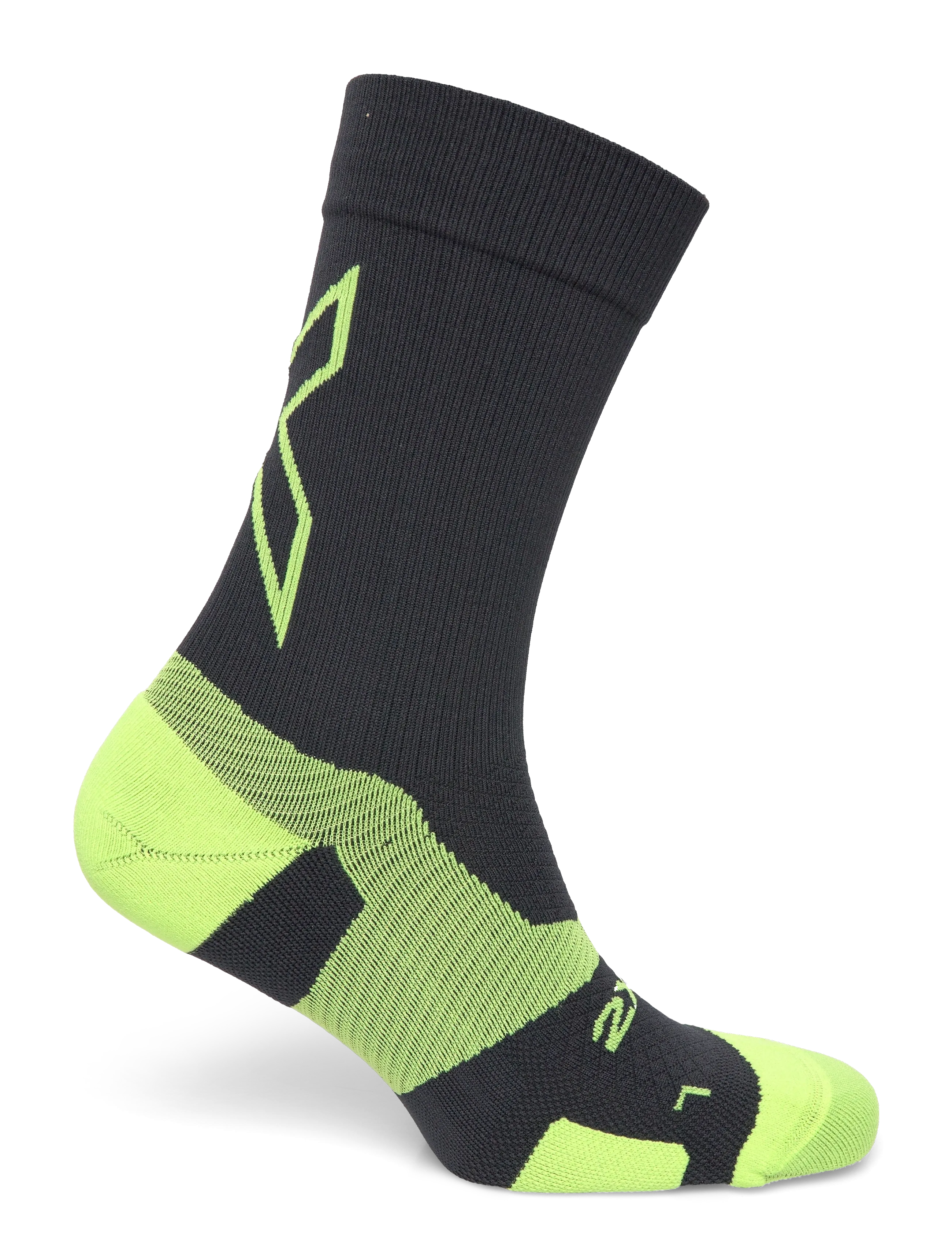 2XU - VECTR LIGHT CUSHION CREW SOCKS - kousen - black/volt - 1