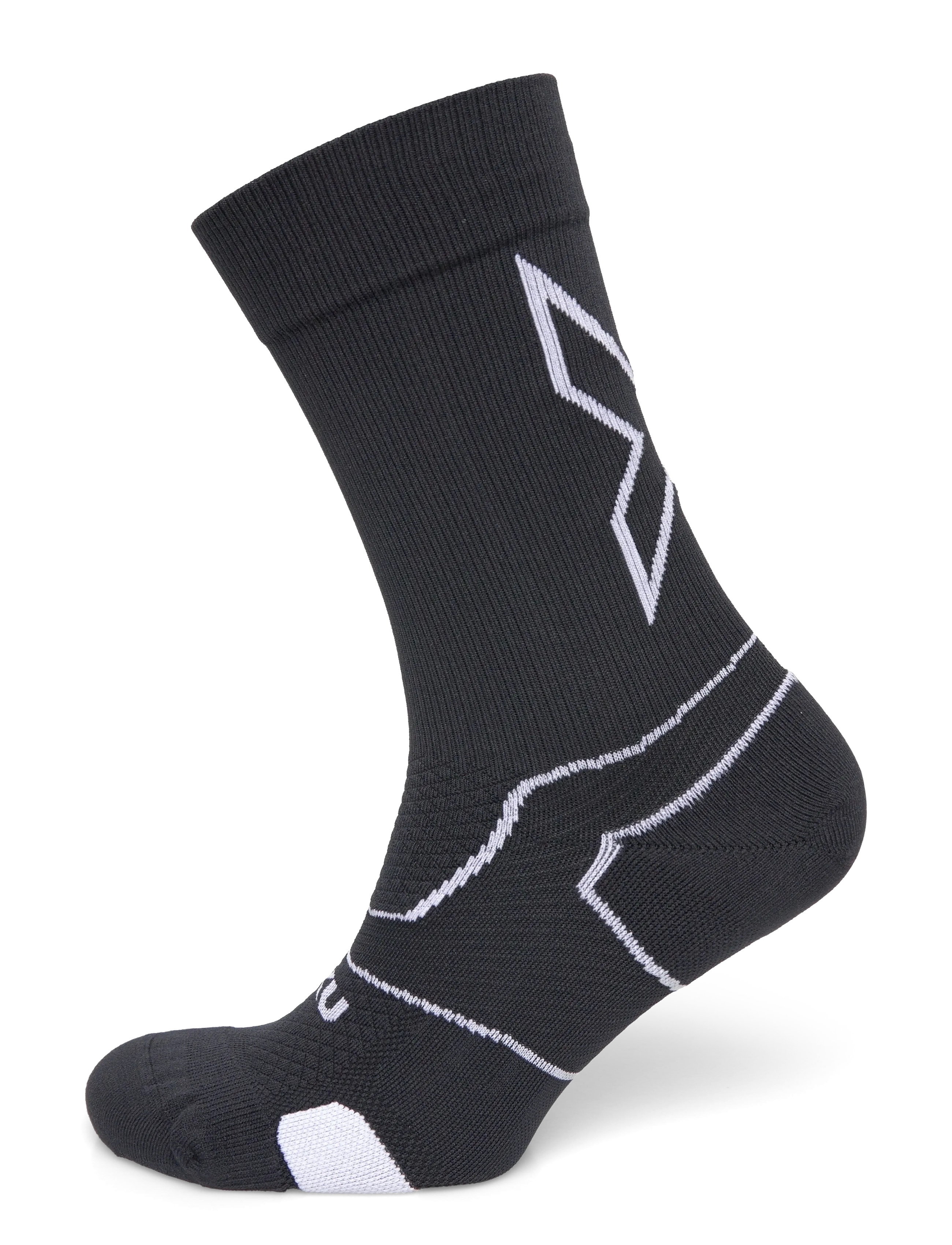 2XU Vectr Light Cushion Crew Socks, S, Black, Sport Clothing > Sport Socks, Dame