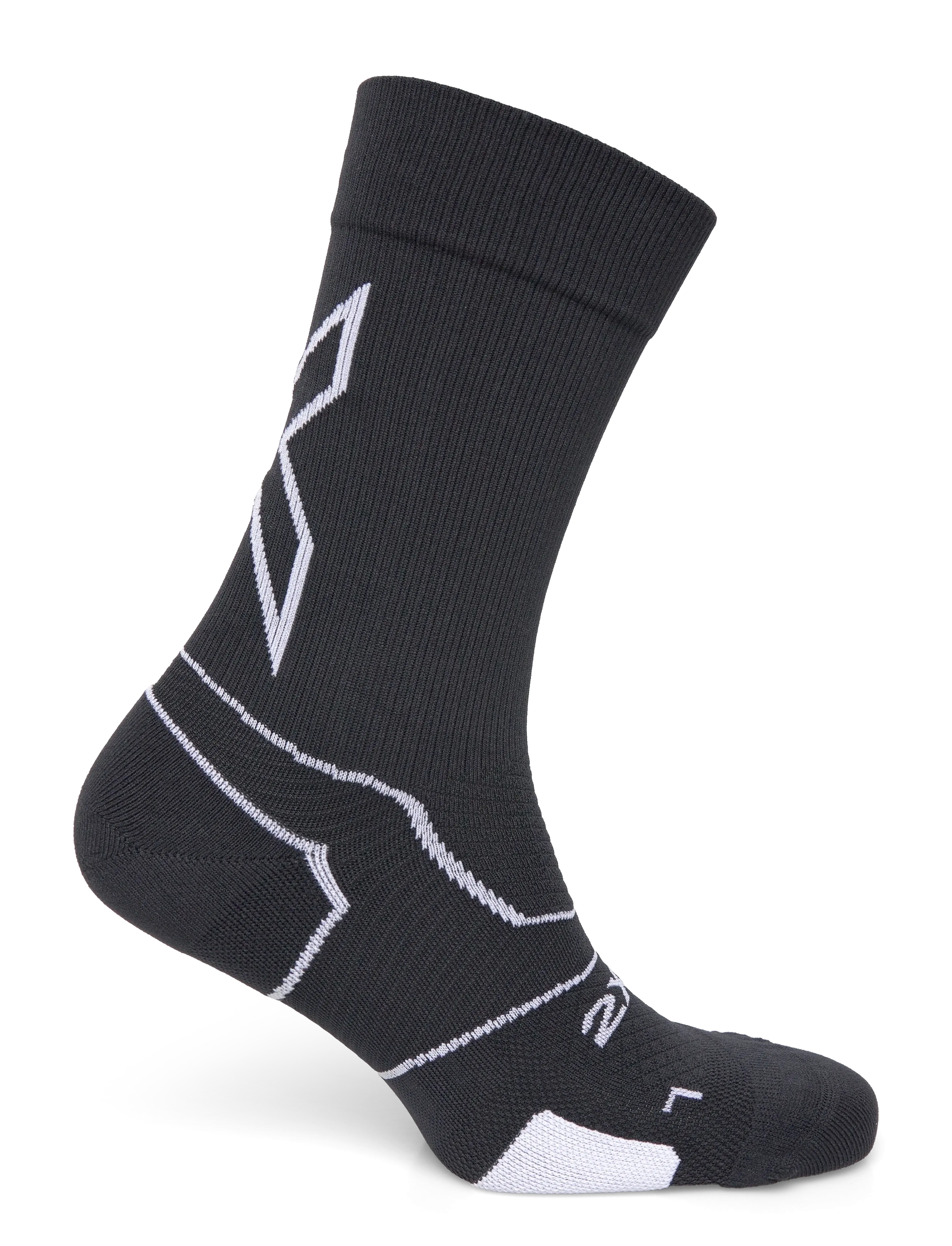 2XU - VECTR LIGHT CUSHION CREW SOCKS - strümpfe - black/white - 1