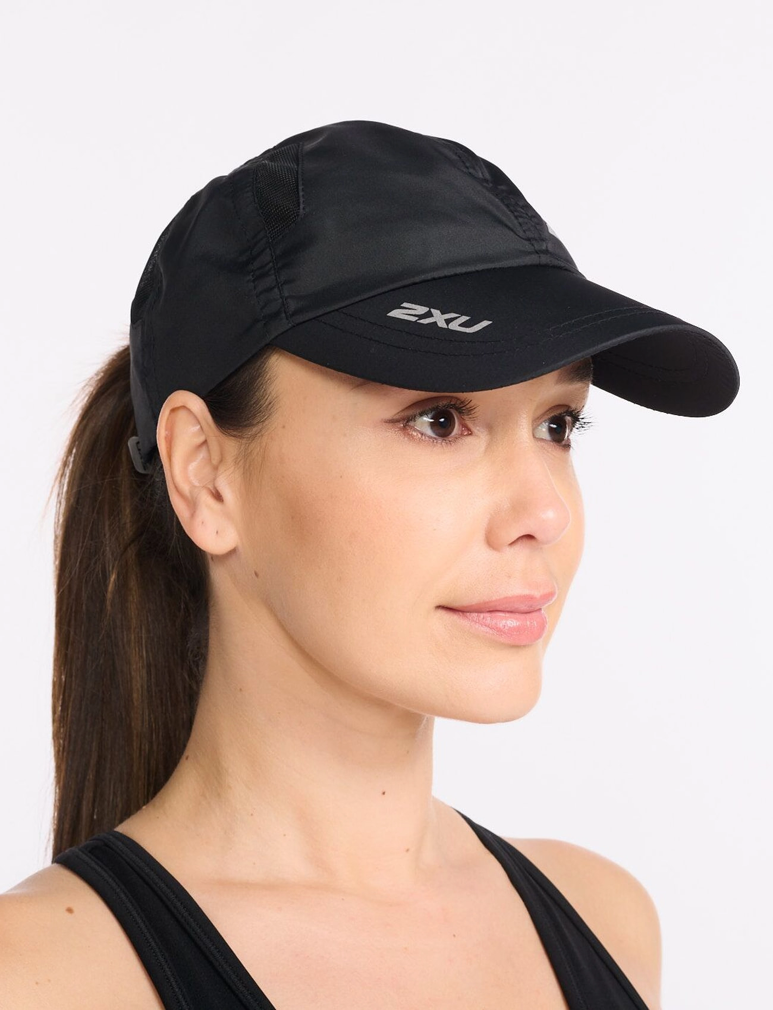 2XU - RUN CAP - kepsar - black/black - 4
