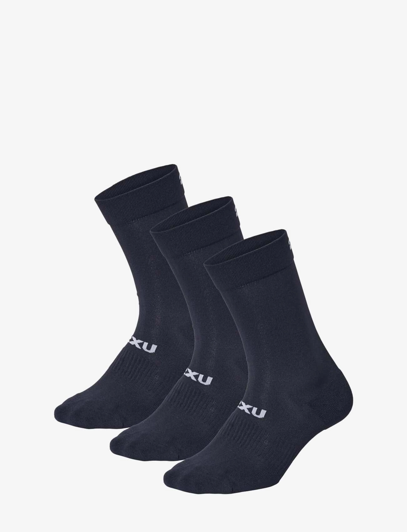 2XU Crew Socks 3 Pack, Mænd, Crew Sokker 3 Pak, Sort, Str: S
