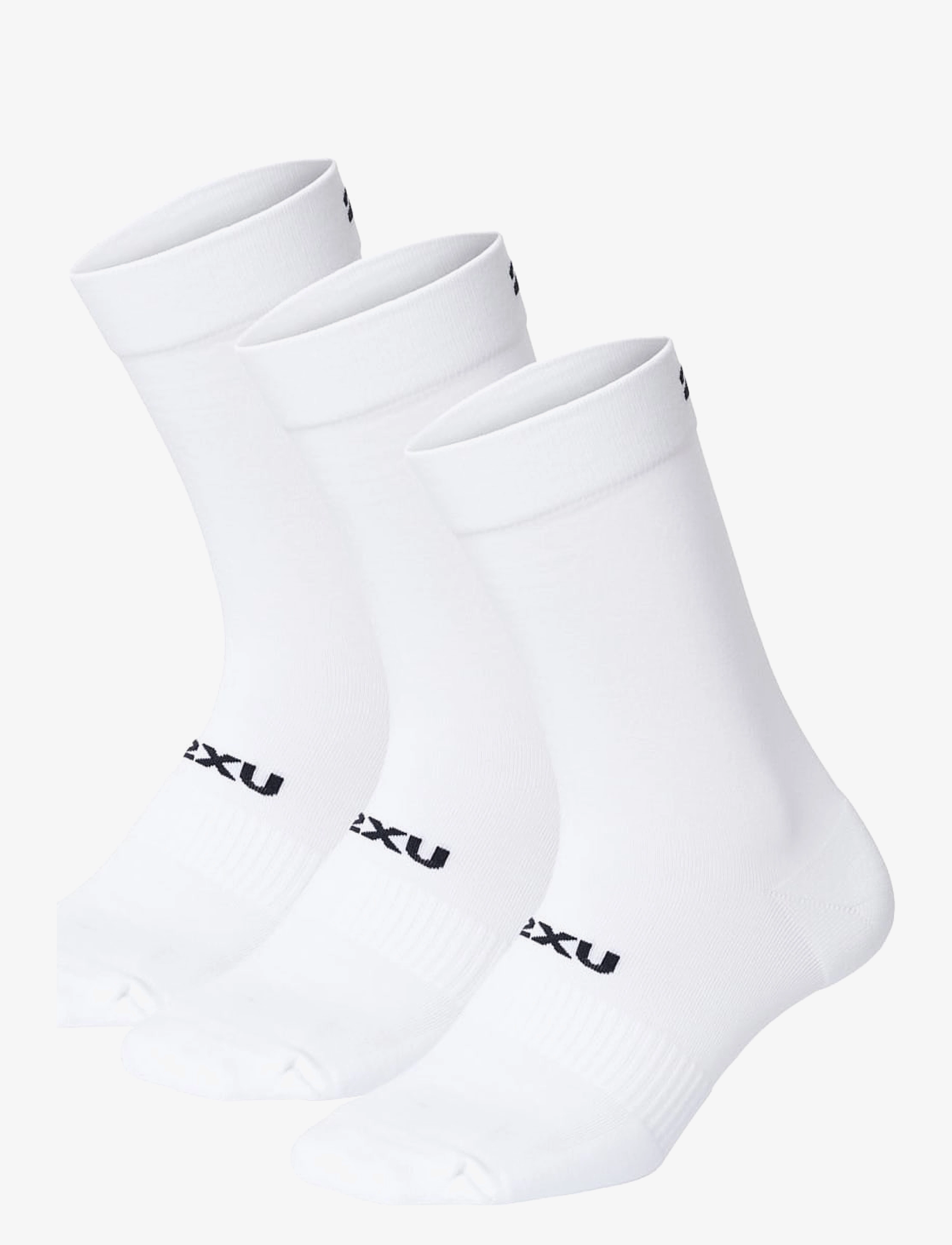 2XU Crew Socks 3 Pack, L, White, Sokker > Almindelige Sokker, Dame