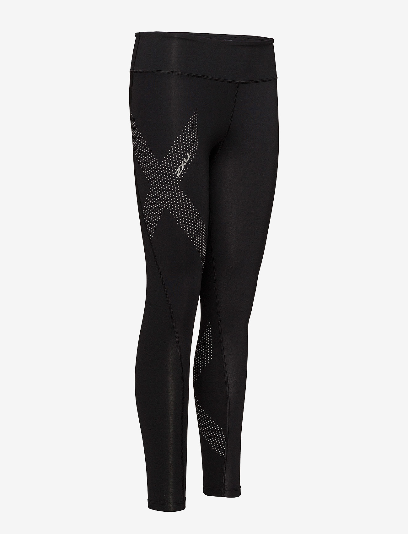 2XU - MOTION MID-RISE COMP TIGHTS - fuld længde - black/dotted reflective logo - 3