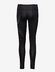 2XU - MOTION MID-RISE COMP TIGHTS - running tights - black/dotted reflective logo - 1