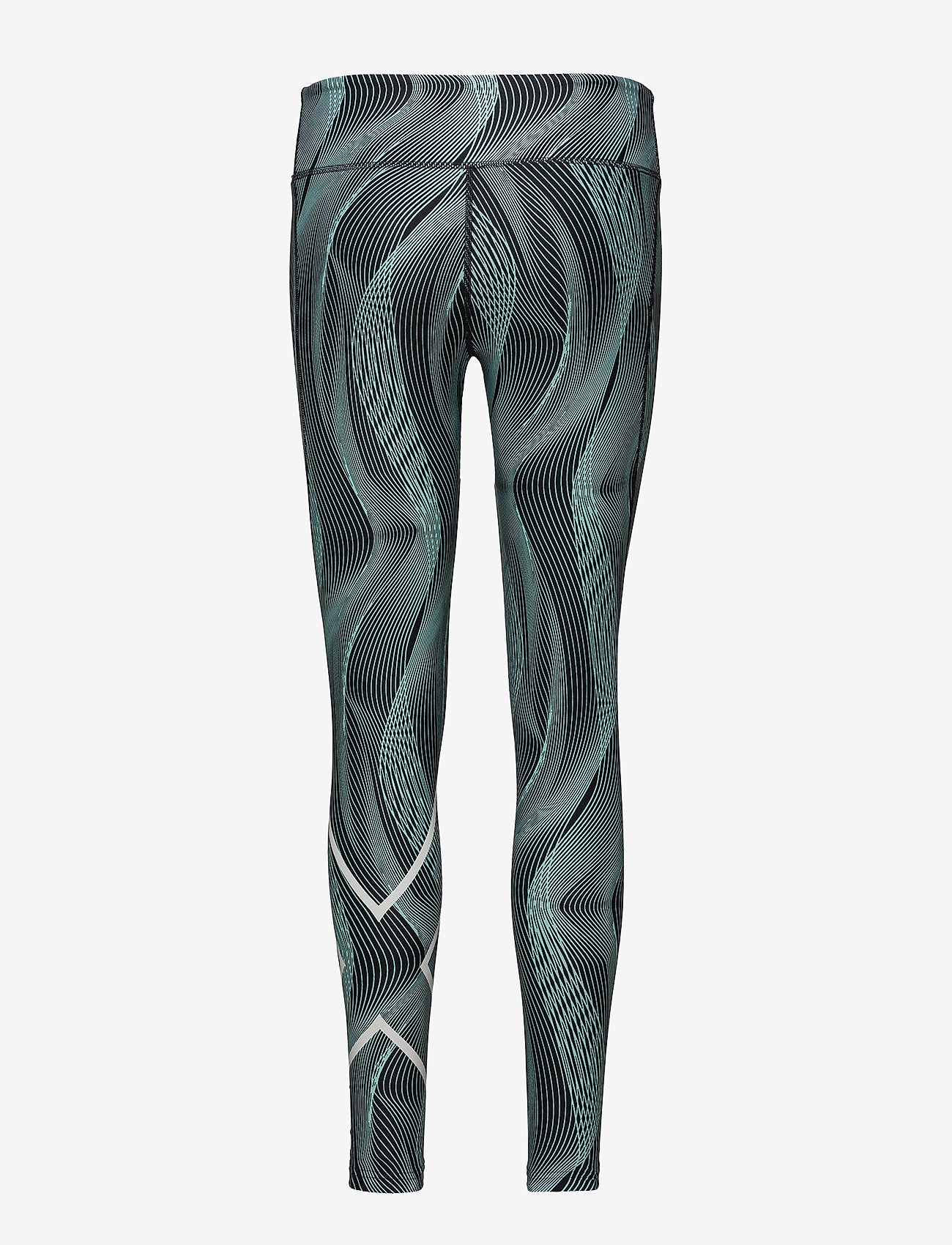 2XU - MidRisePrintTights-W - aruba blue vertical curve/white - 4