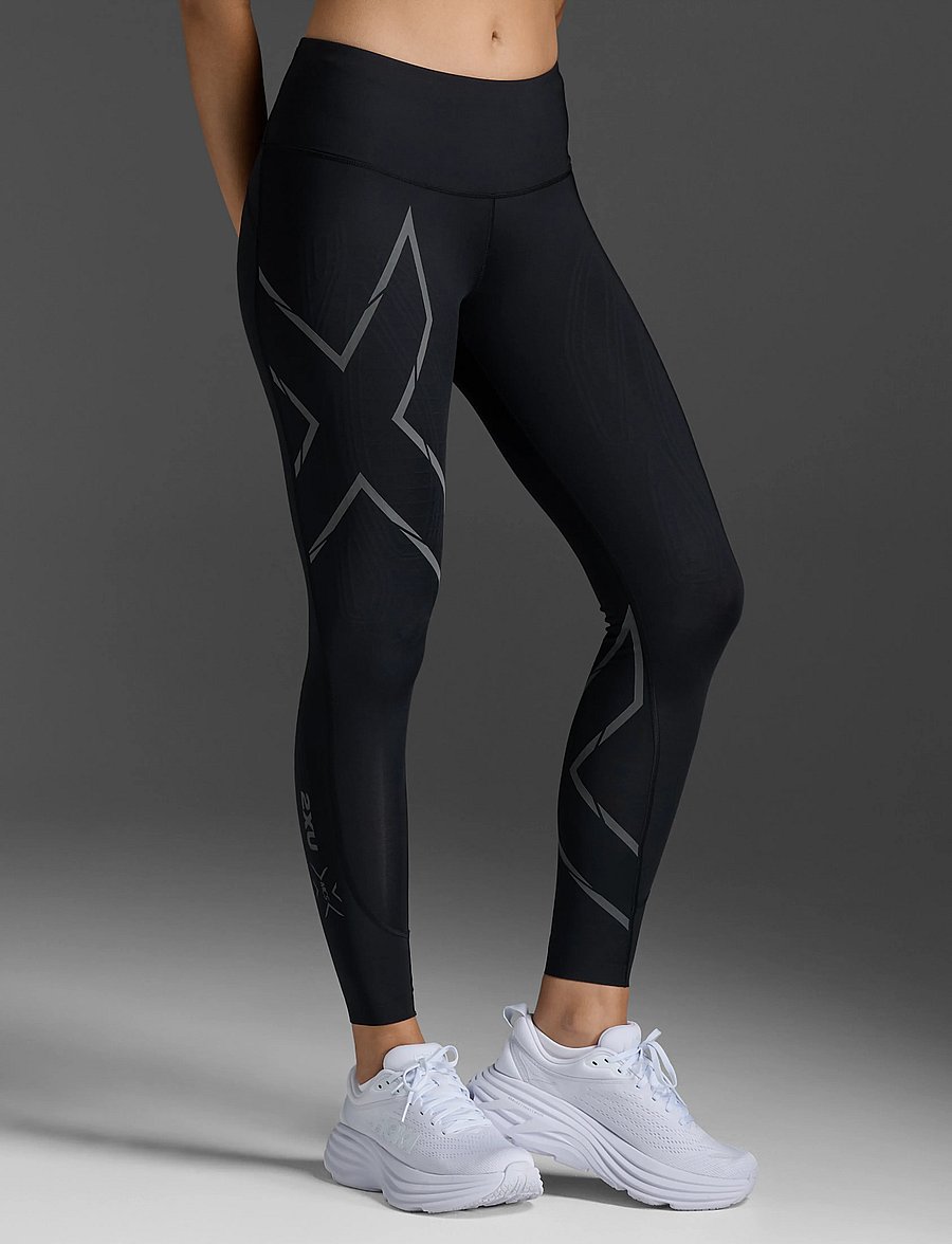 2XU - LIGHT SPEED MID-RISE COMPRESSION TIGHTS - jooksuretuusid - black/ black reflective - 0