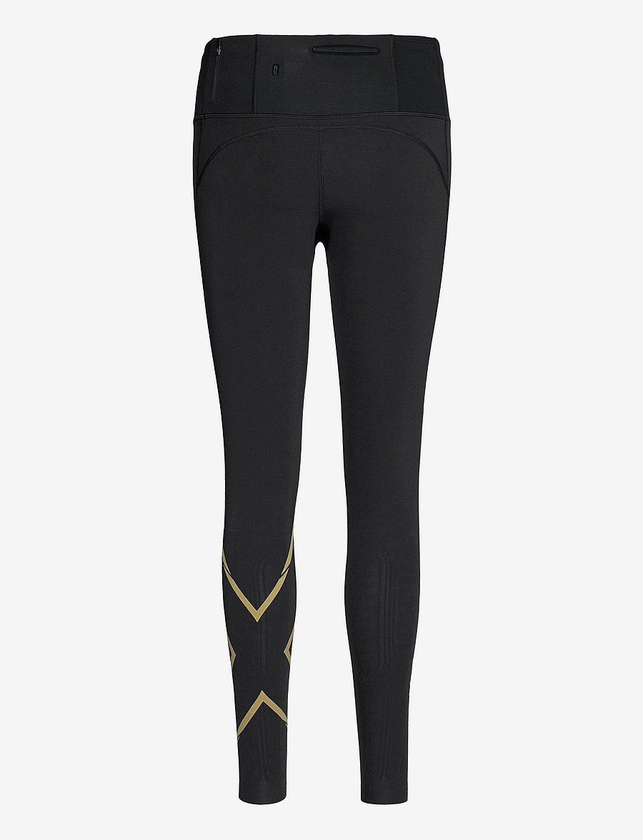 2XU - LIGHT SPEED MID-RISE COMPRESSION TIGHTS - hardlooptights - black/gold reflective - 2