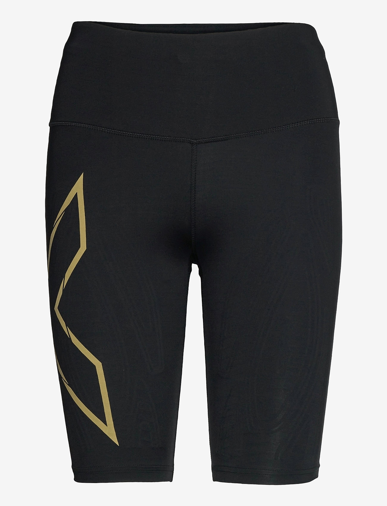 2XU - LIGHT SPEED MID-RISE COMPRESSION SHORTS - 1/2 length - black/gold reflective - 0