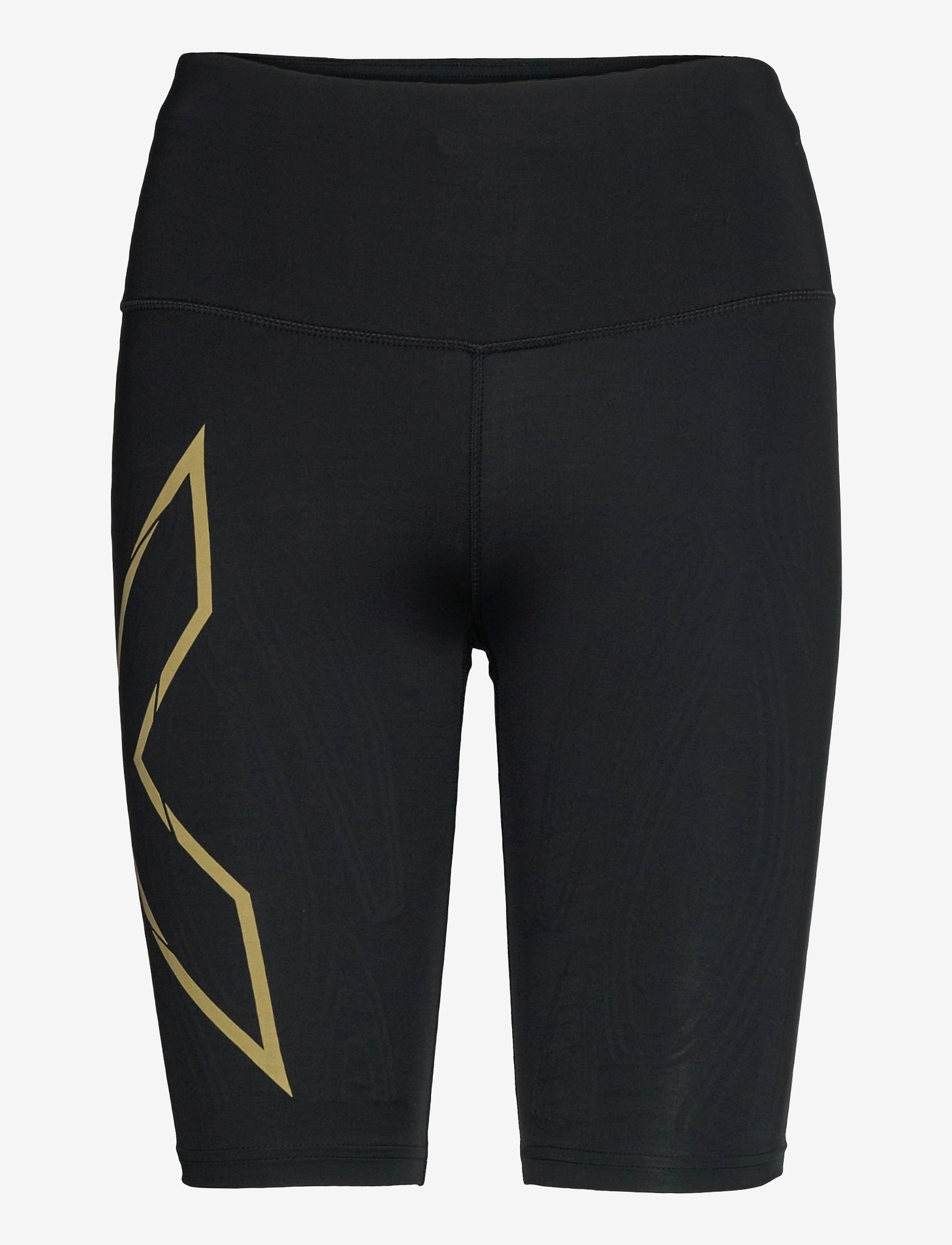LIGHT SPEED MID-RISE COMPRESSION SHORTS - BLACK/GOLD REFLECTIVE