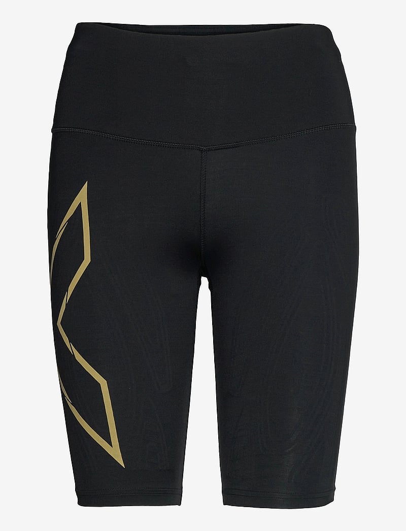 2XU - LIGHT SPEED MID-RISE COMPRESSION SHORTS - löpartights - black/gold reflective - 1