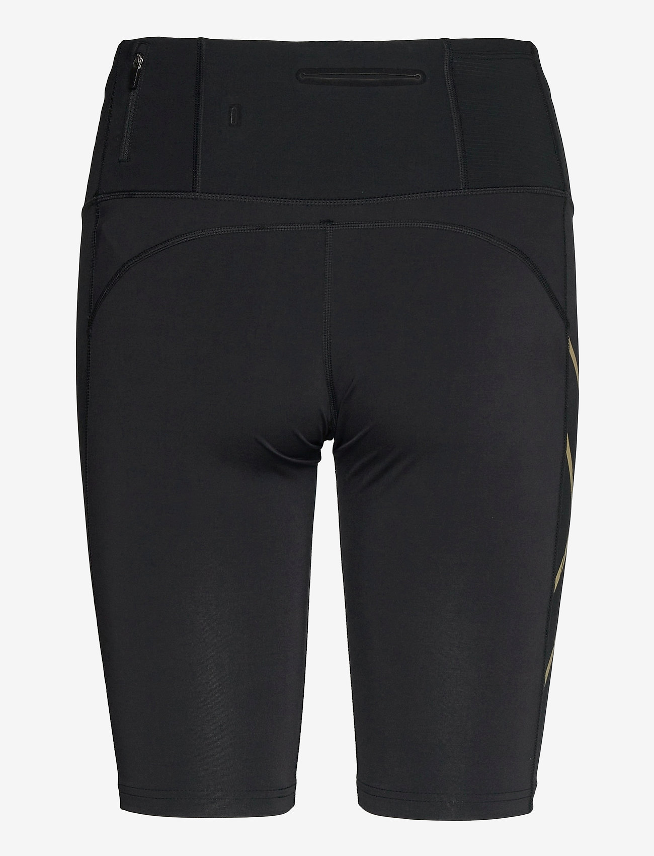 2XU - LIGHT SPEED MID-RISE COMPRESSION SHORTS - 1/2 length - black/gold reflective - 1