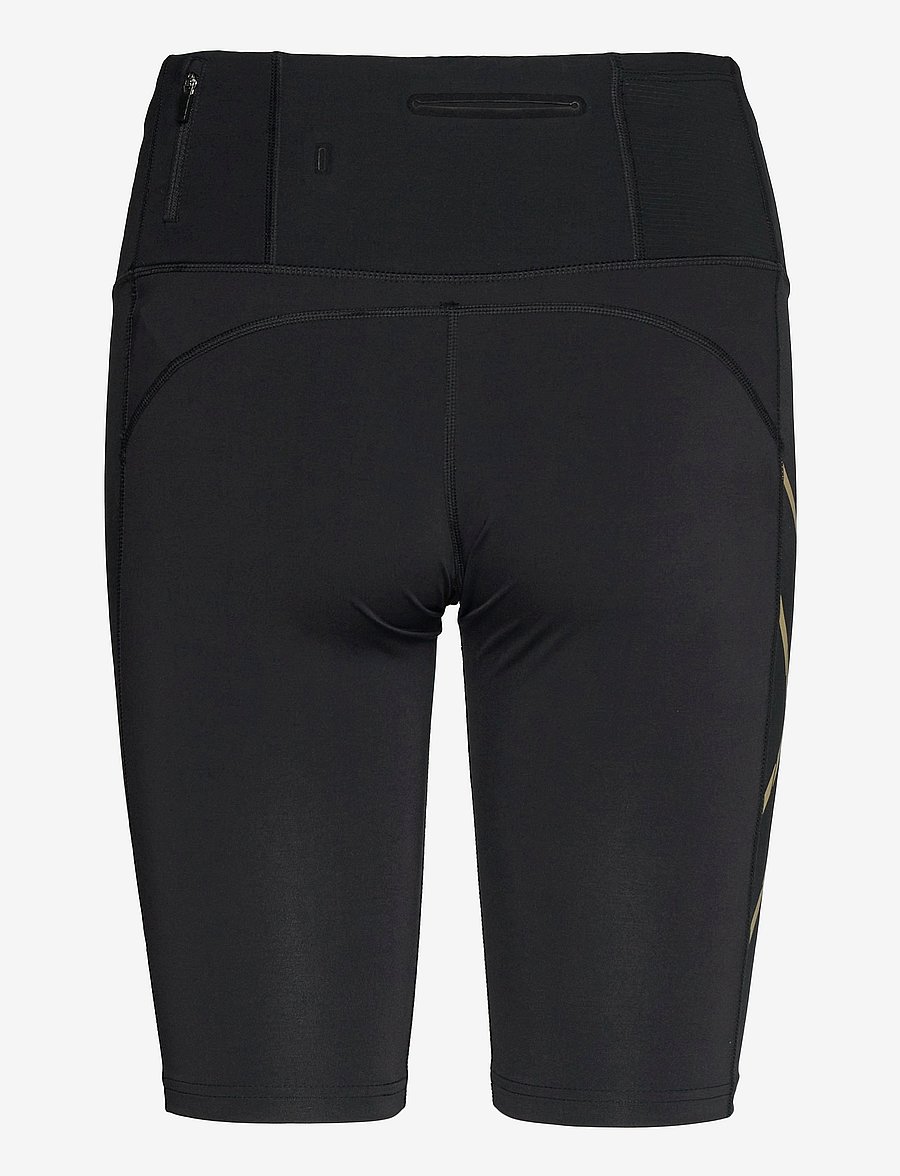 2XU - LIGHT SPEED MID-RISE COMPRESSION SHORTS - 1/2 länge - black/gold reflective - 2