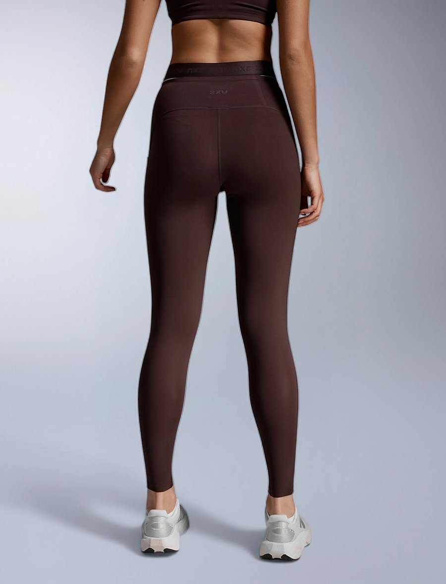 2XU - FORM STASH HI-RISE COMPRESSION TIGHTS - training tights - bark/bark - 3