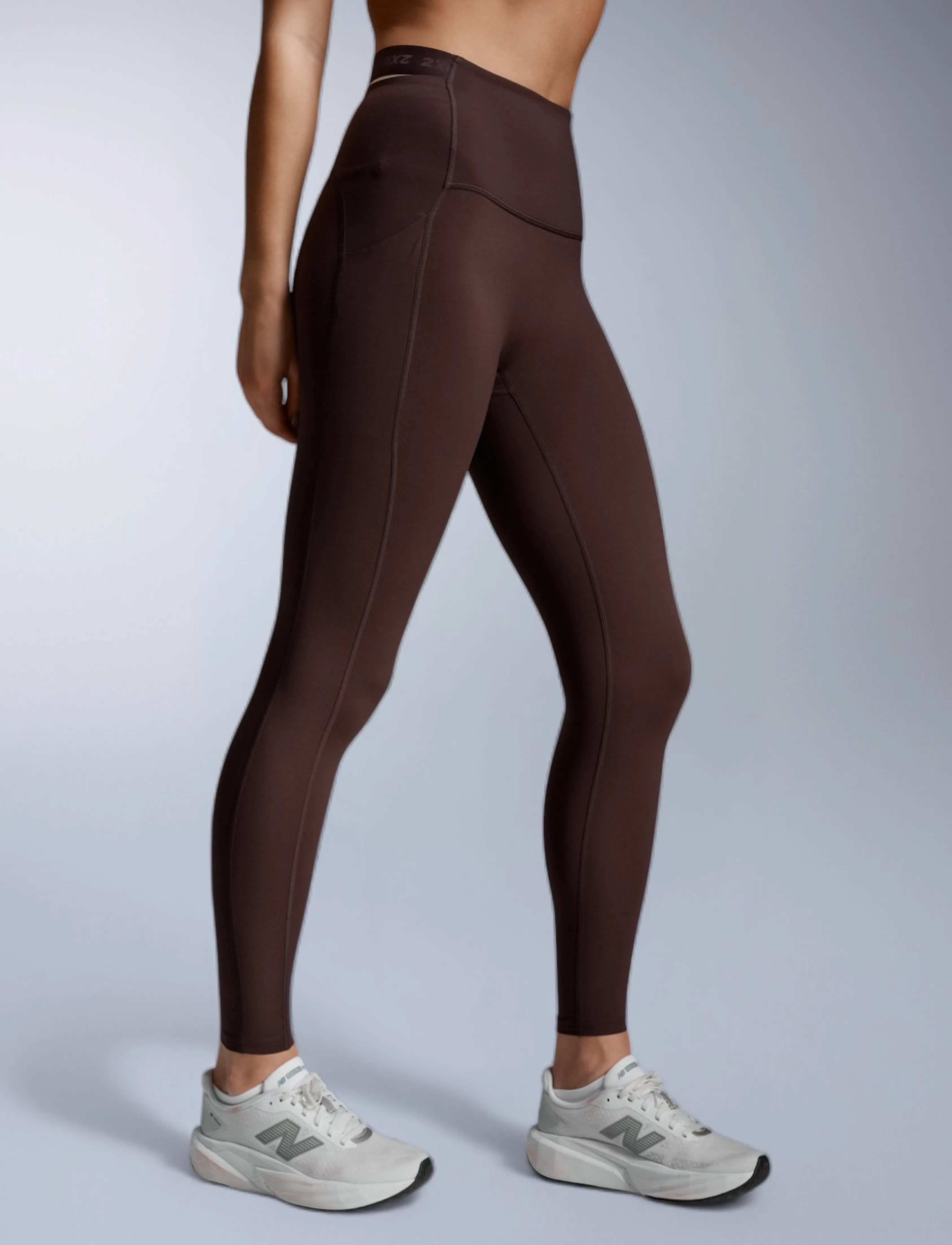 2XU - FORM STASH HI-RISE COMPRESSION TIGHTS - training tights - bark/bark - 4