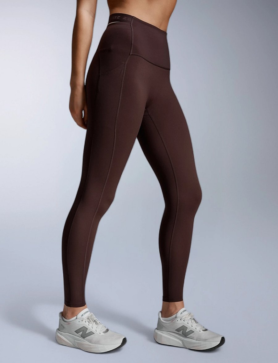 2XU - FORM STASH HI-RISE COMPRESSION TIGHTS - training tights - bark/bark - 4