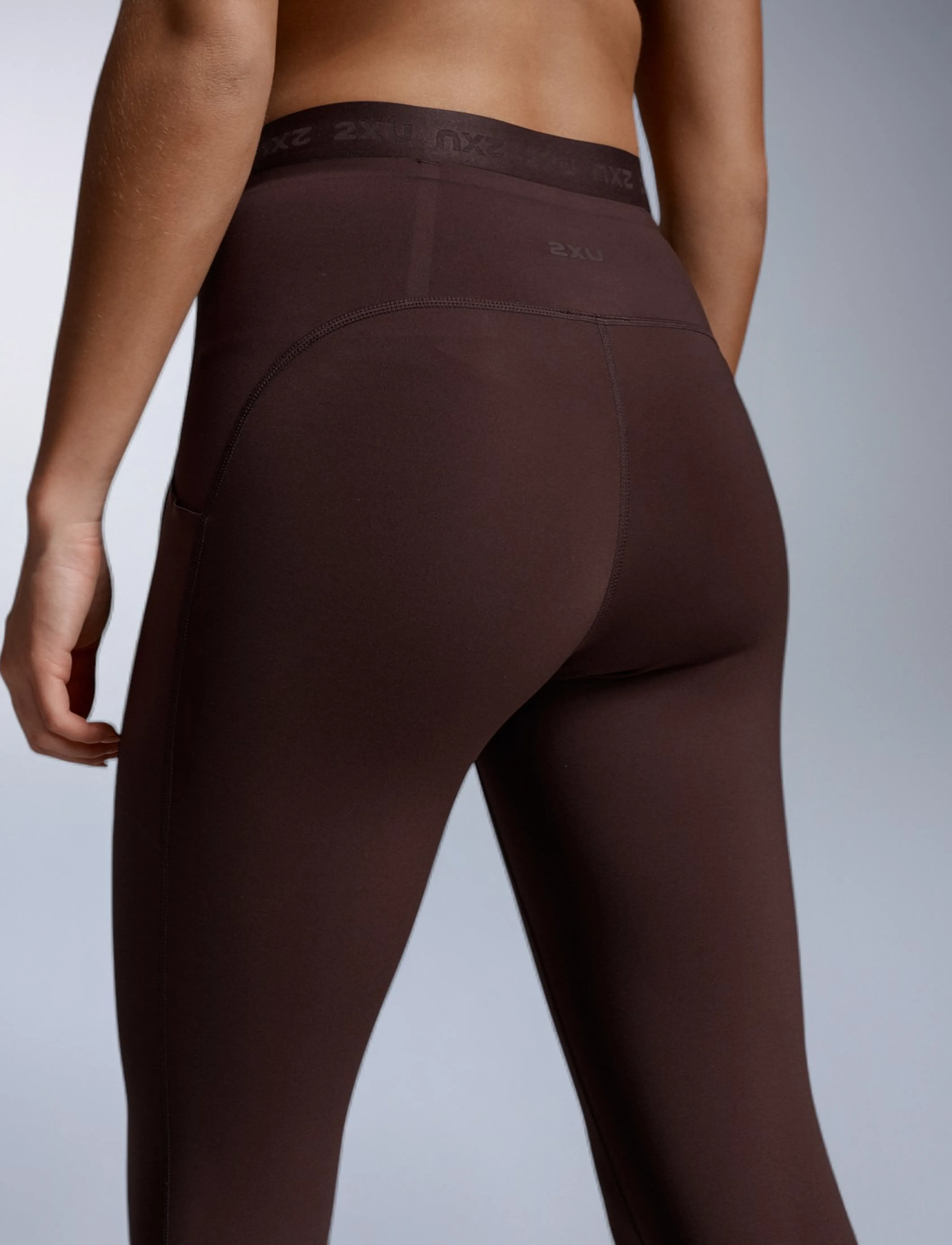 2XU - FORM STASH HI-RISE COMPRESSION TIGHTS - training tights - bark/bark - 5