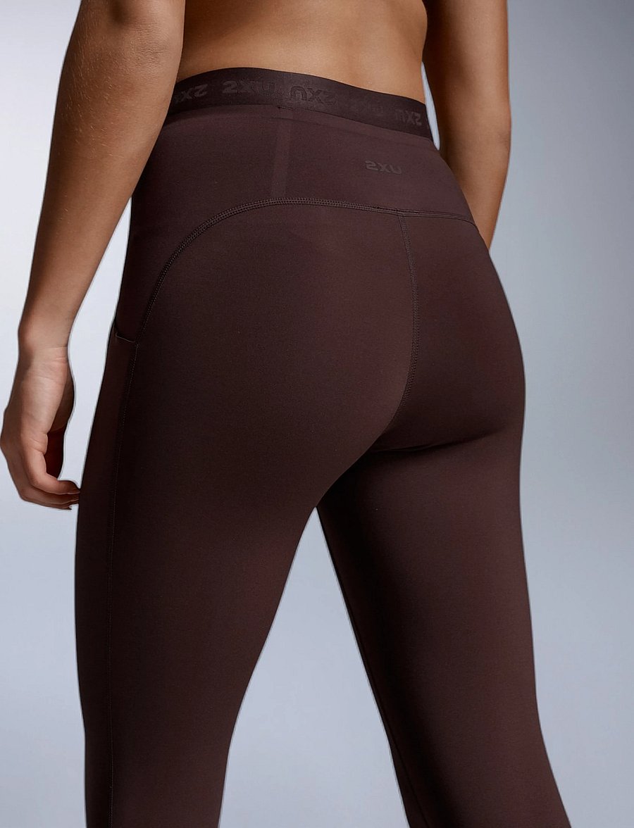 2XU - FORM STASH HI-RISE COMPRESSION TIGHTS - training tights - bark/bark - 5